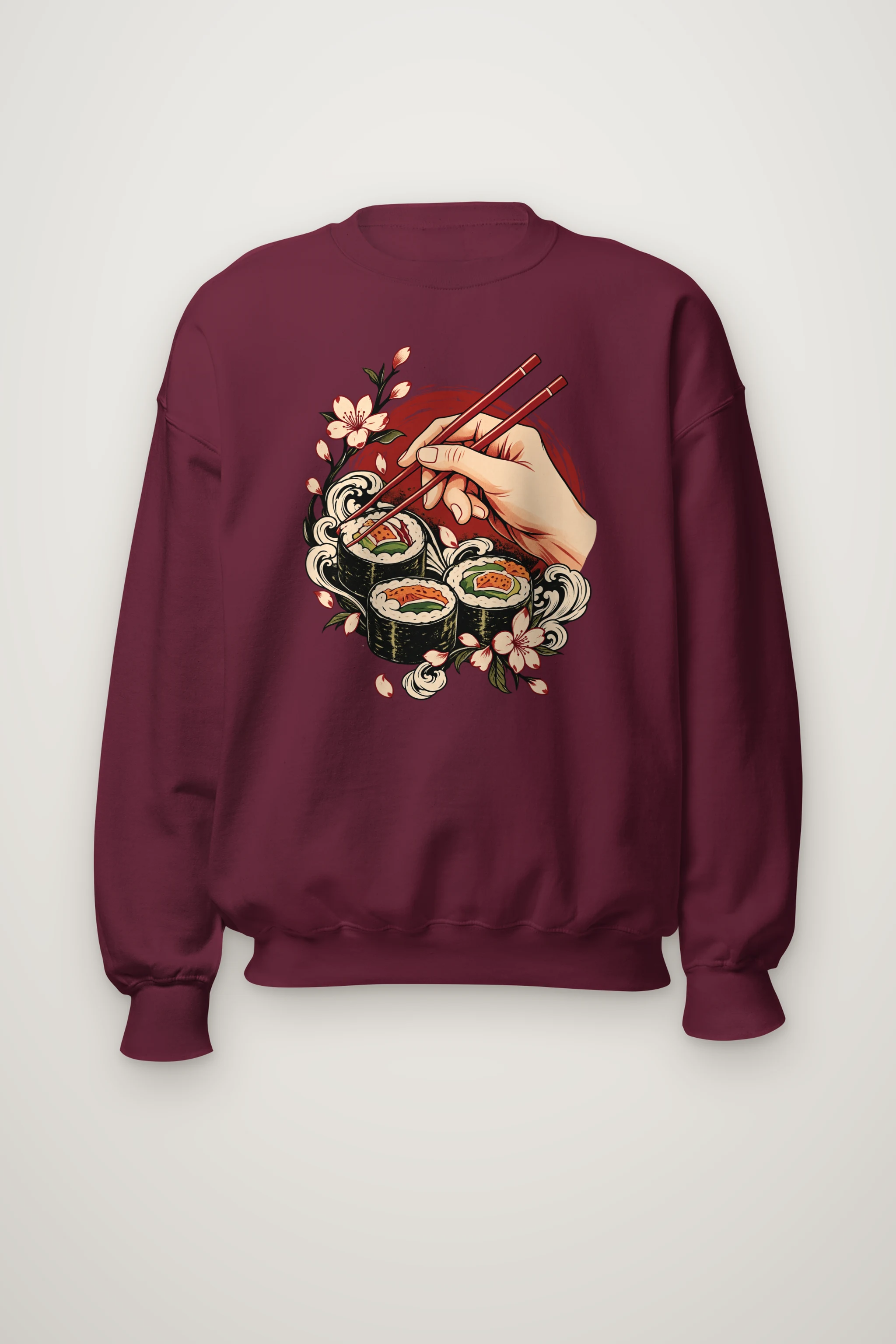 "Sushi Wave Hand" Heavy Blend Unisex Crewneck Sweatshirt