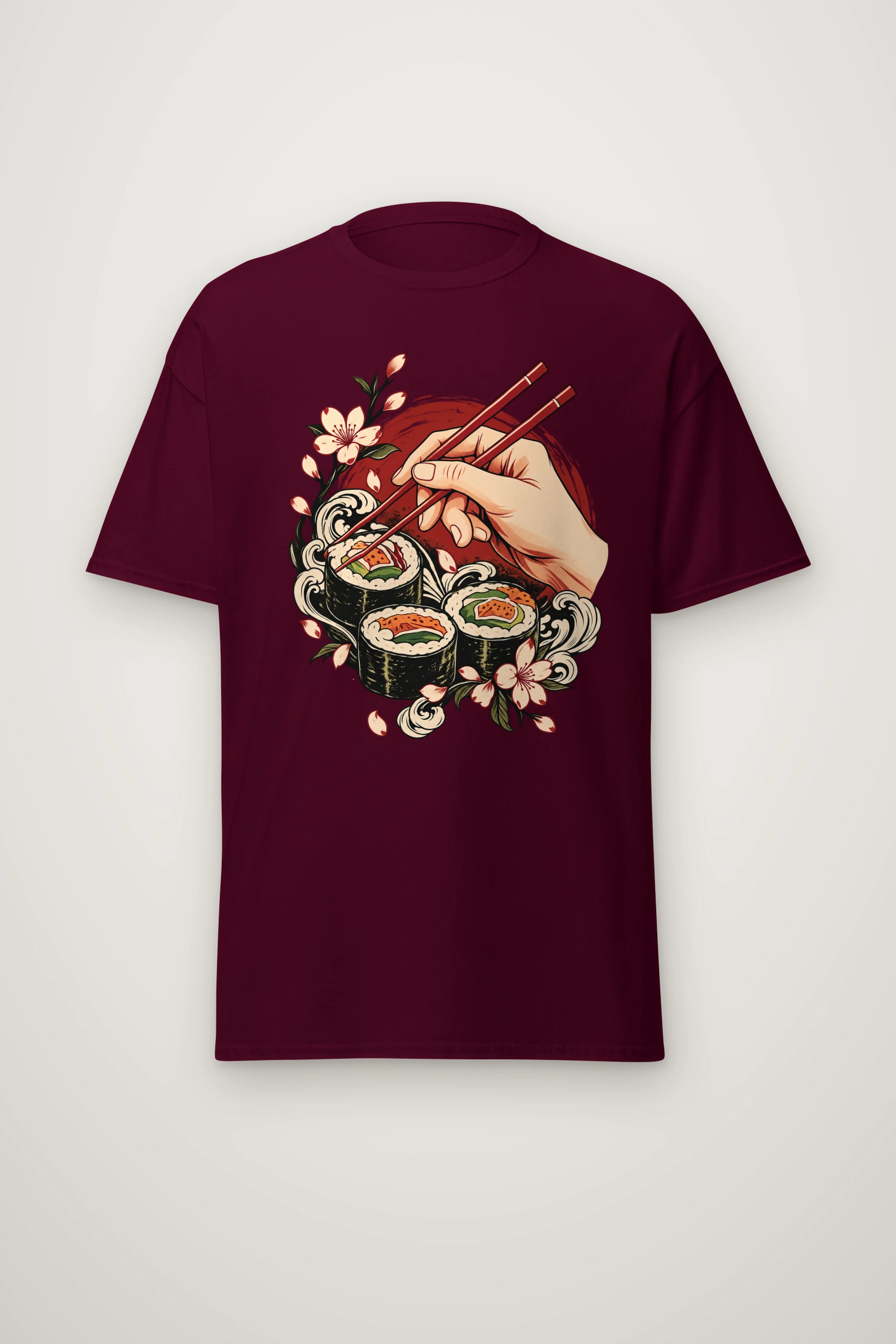 "Sushi Wave Hand" Heavyweight Unisex Crewneck T-shirt