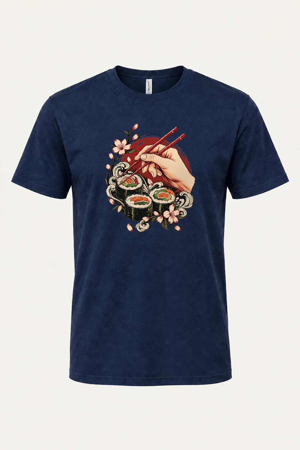 "Sushi Wave Hand" Heavyweight Unisex Crewneck T-shirt | Gildan 5000