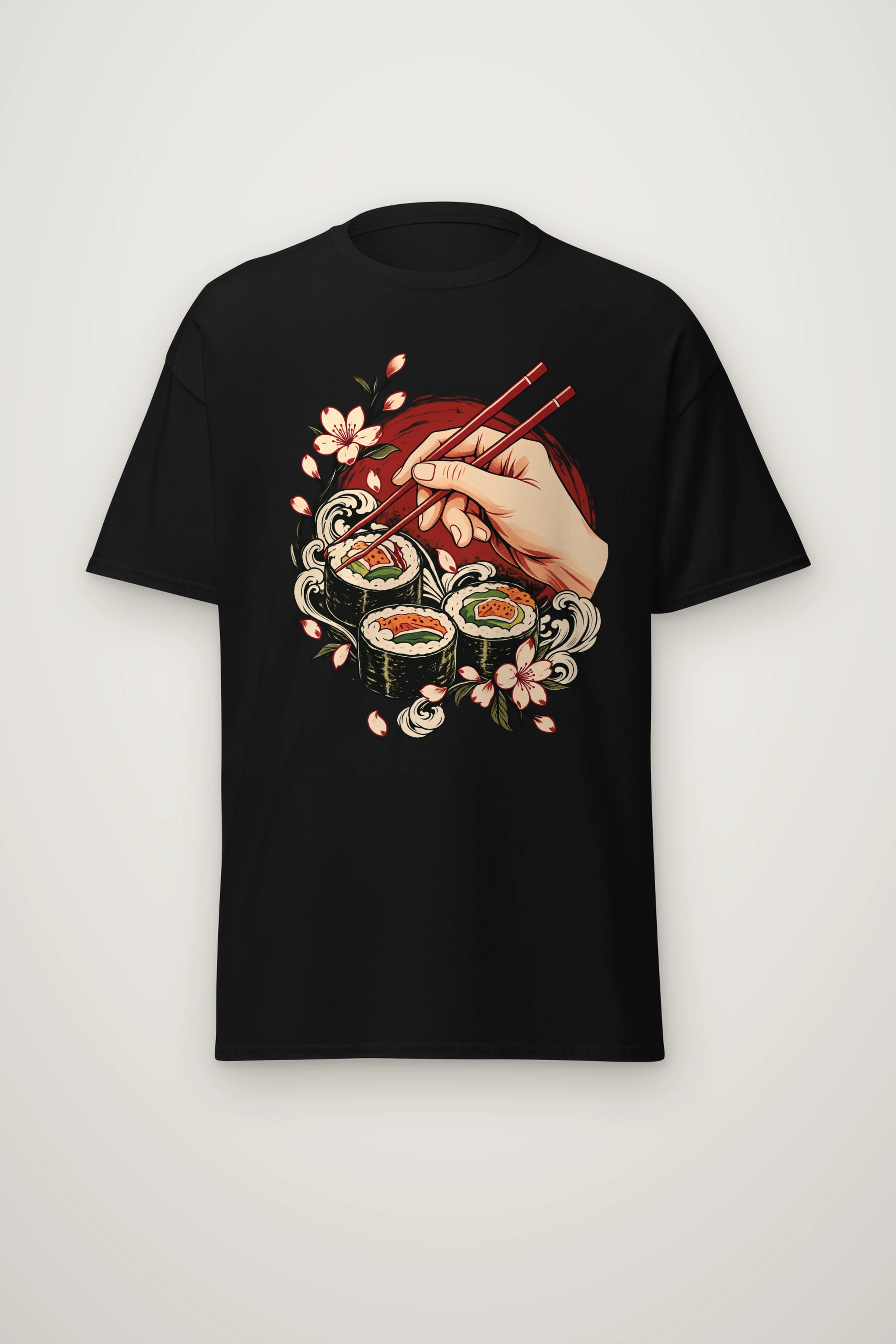"Sushi Wave Hand" Heavyweight Unisex Crewneck T-shirt
