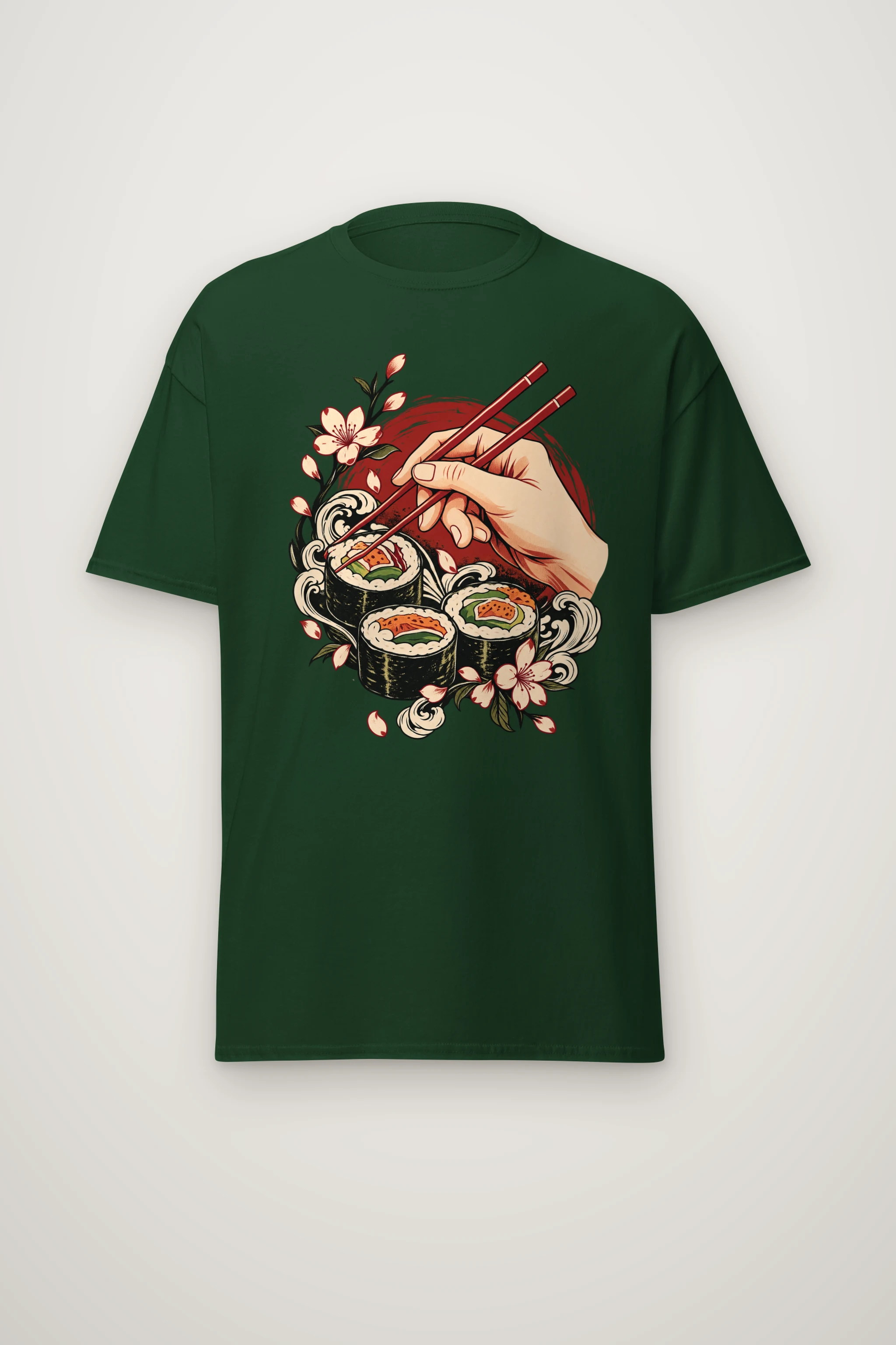"Sushi Wave Hand" Heavyweight Unisex Crewneck T-shirt
