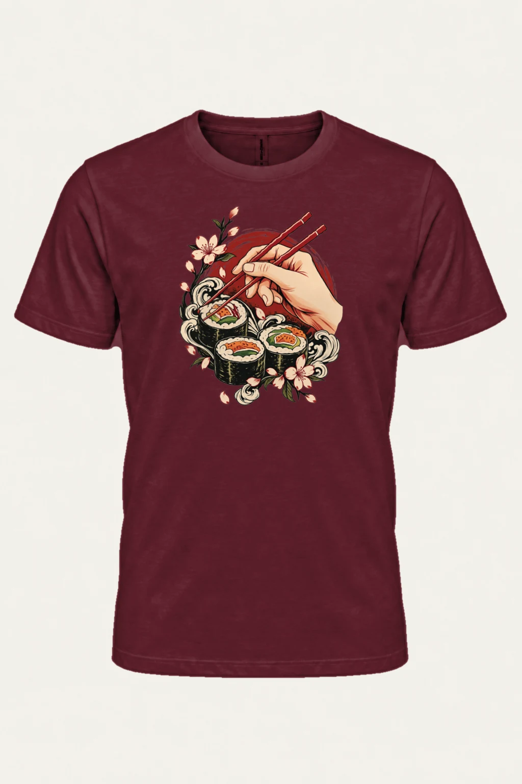 "Sushi Wave Hand" Heavyweight Unisex Crewneck T-shirt | Gildan 5000