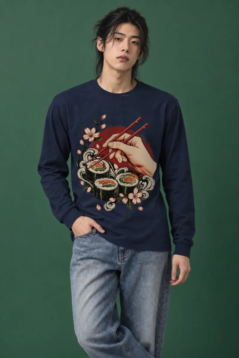 "Sushi Wave Ritual" Unisex Longsleeve T-shirt