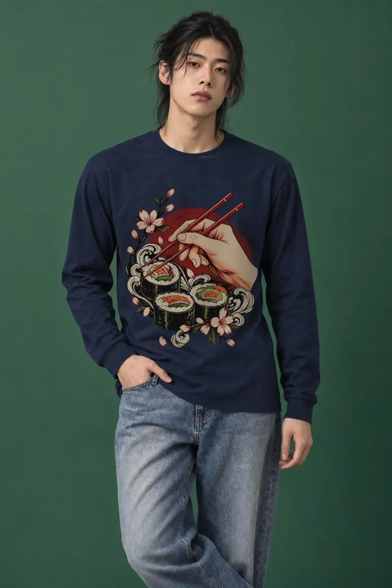 "Sushi Wave Ritual" Unisex Longsleeve T-shirt