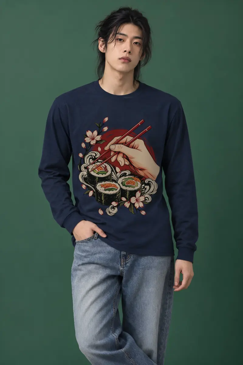 "Sushi Wave Ritual" Unisex Longsleeve T-shirt