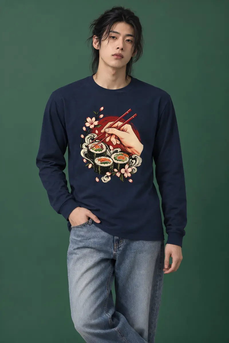 "Sushi Wave Ritual" Unisex Longsleeve T-shirt