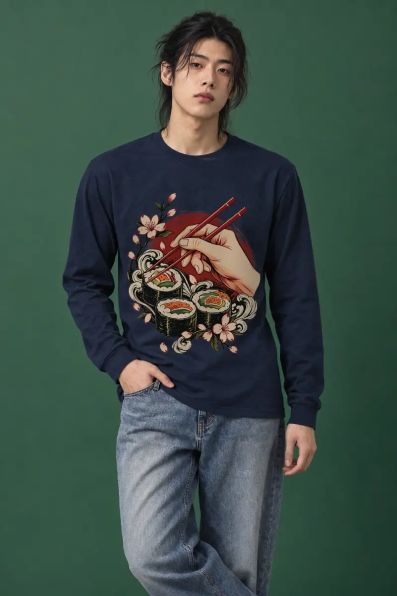 "Sushi Wave Ritual" Unisex Longsleeve T-shirt