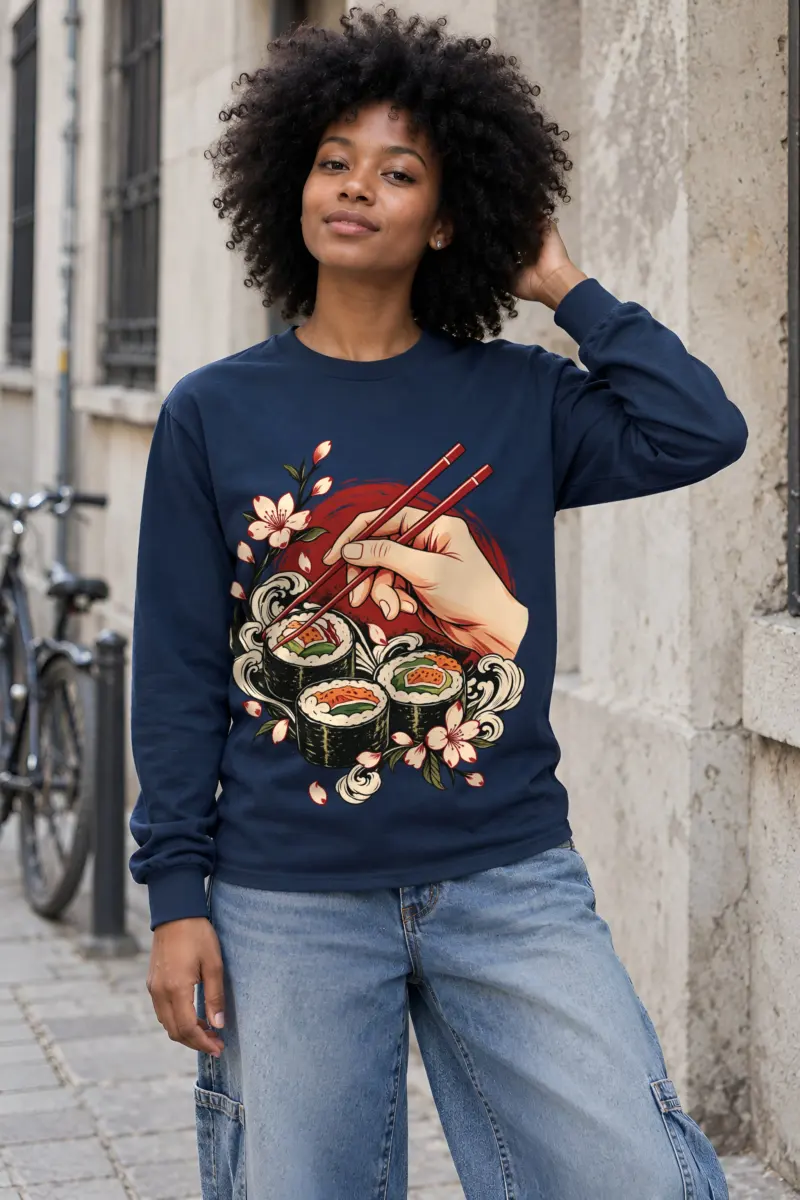 "Sushi Wave Ritual" Unisex Longsleeve T-shirt
