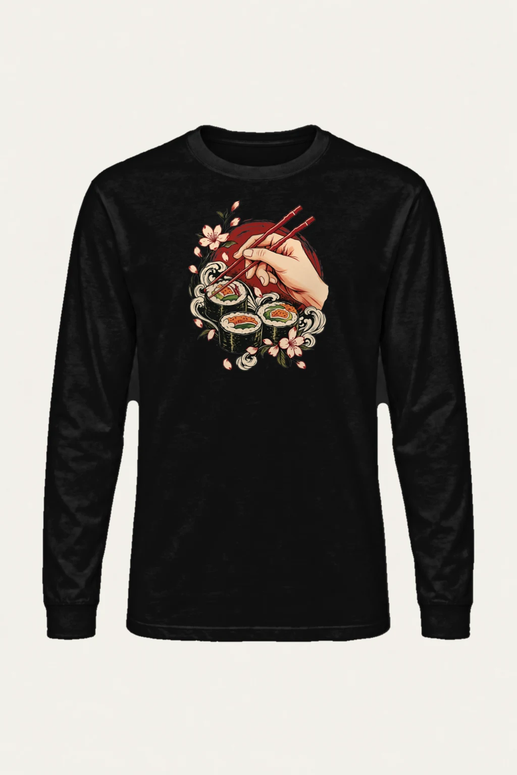 "Sushi Wave Ritual" Unisex Longsleeve T-shirt | Gildan 2400