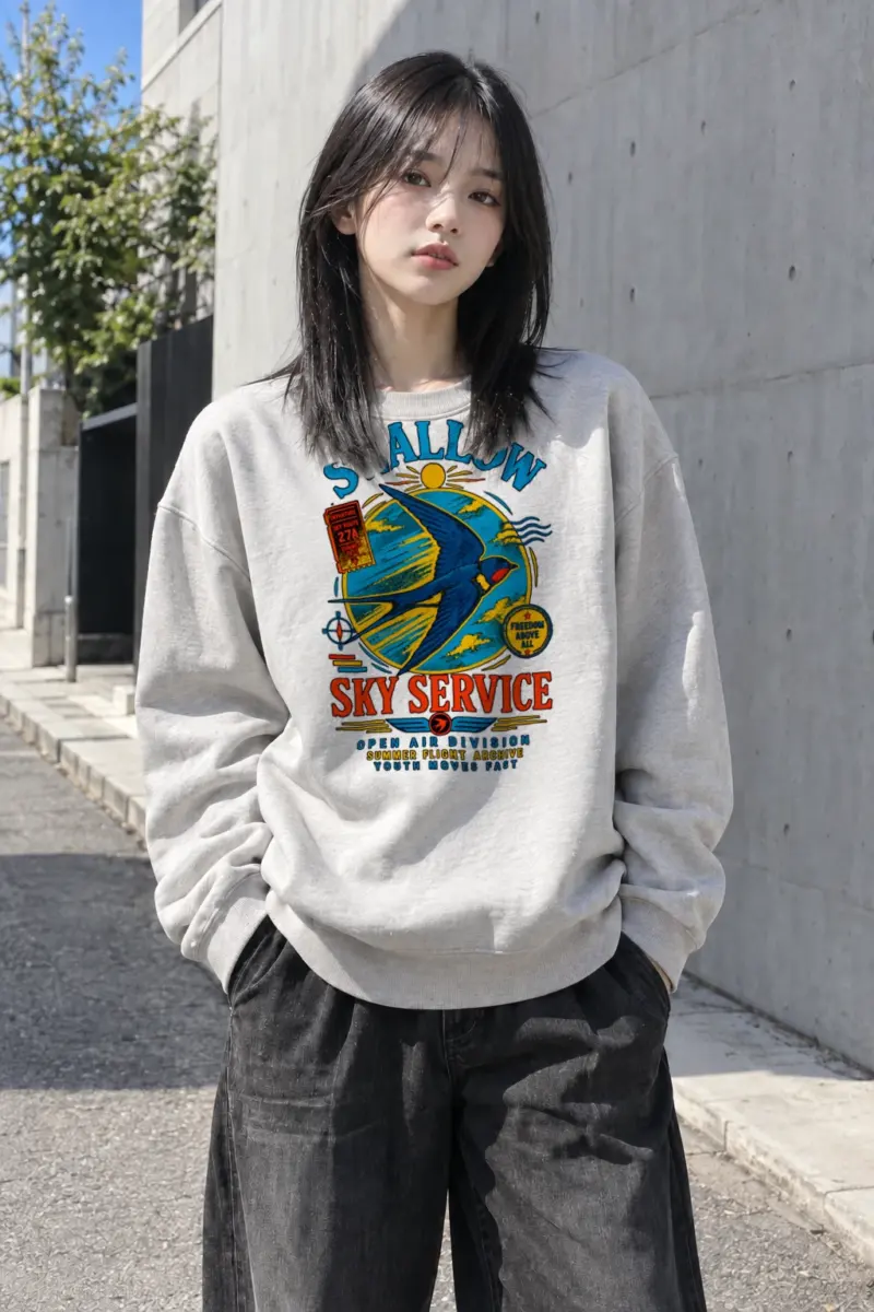 "Swallow Departure" Heavy Blend Unisex Crewneck Sweatshirt | Gildan 18000