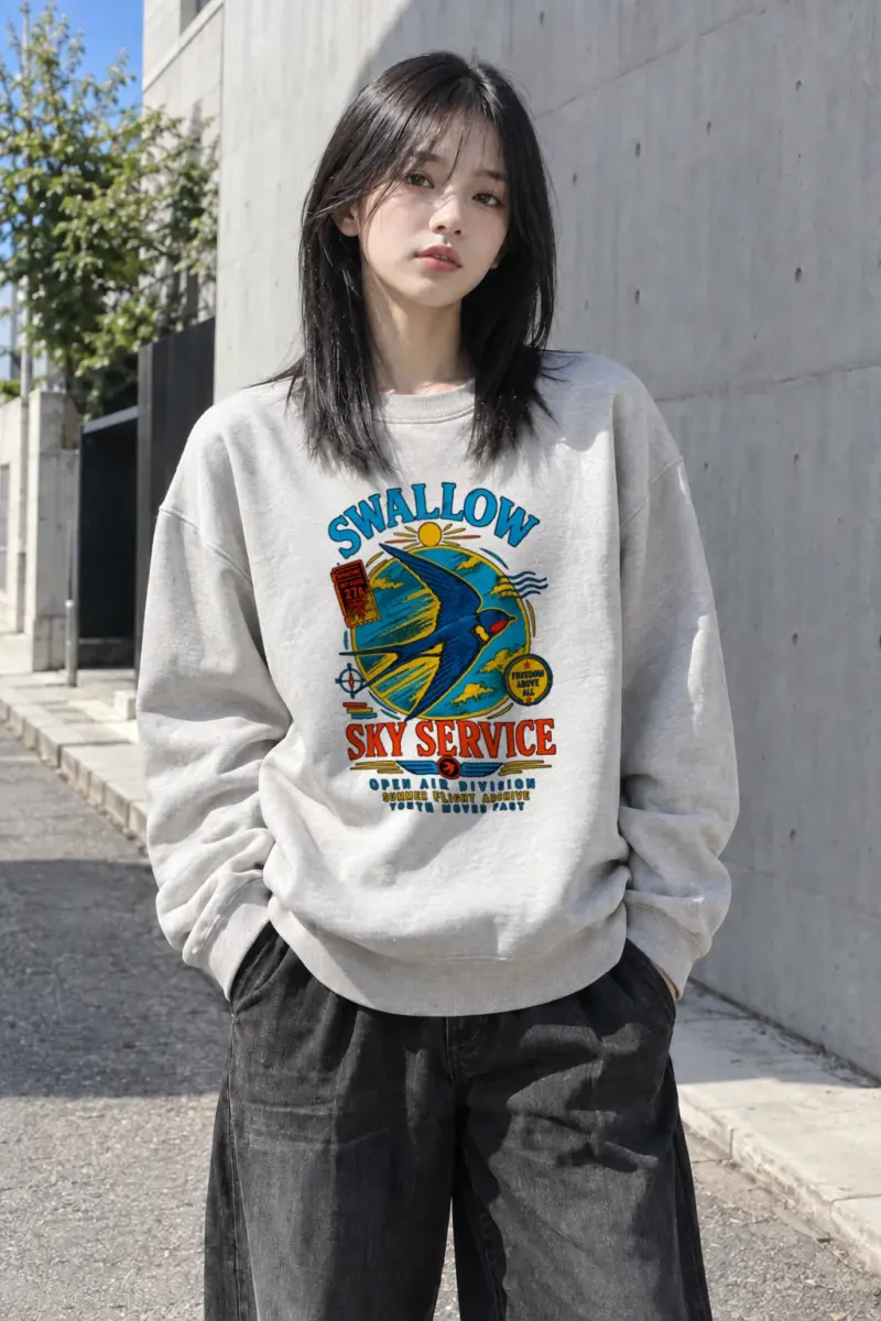 "Swallow Departure" Heavy Blend Unisex Crewneck Sweatshirt | Gildan 18000