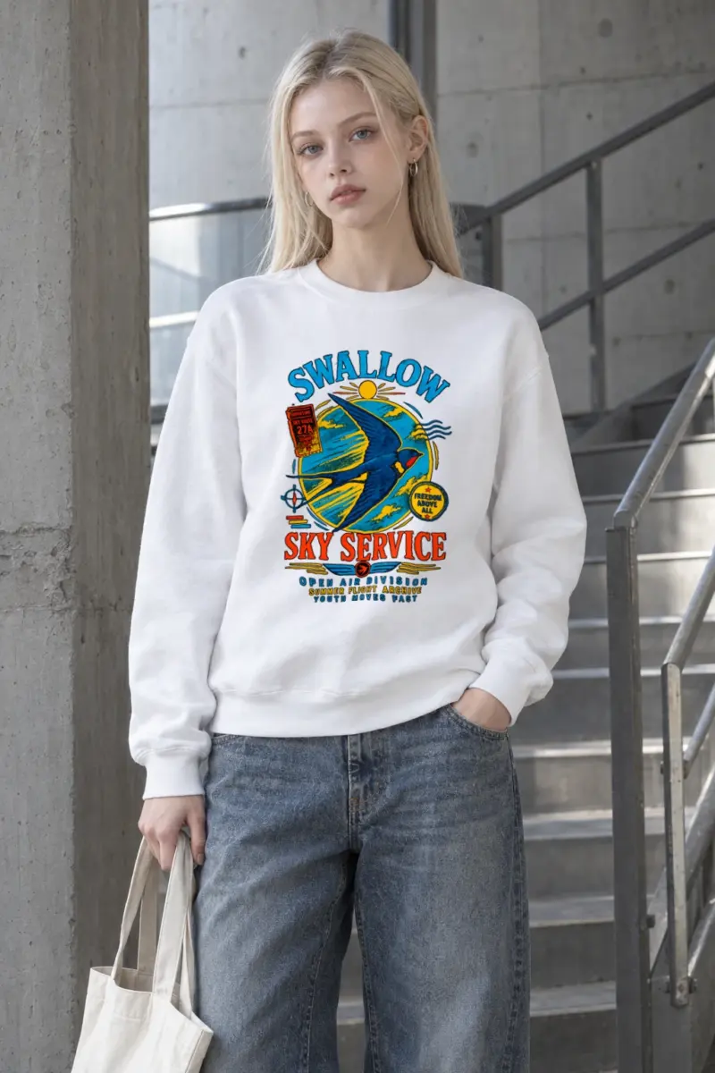 "Swallow Departure" Heavy Blend Unisex Crewneck Sweatshirt