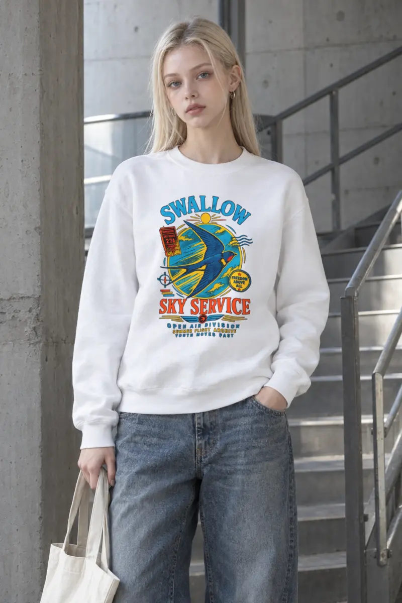 "Swallow Departure" Heavy Blend Unisex Crewneck Sweatshirt