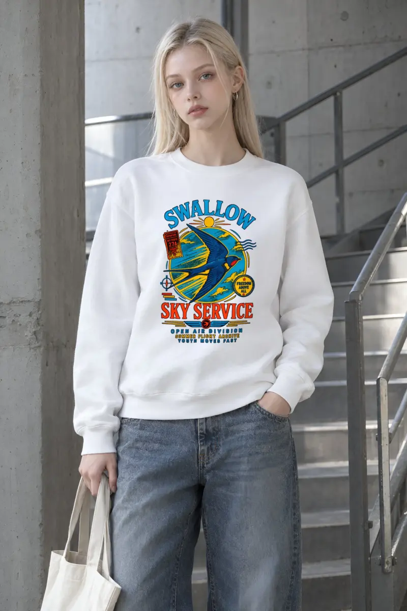 "Swallow Departure" Heavy Blend Unisex Crewneck Sweatshirt