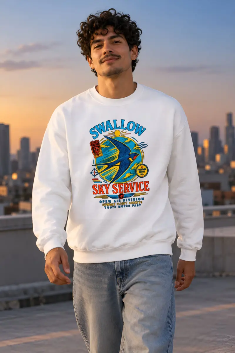"Swallow Departure" Heavy Blend Unisex Crewneck Sweatshirt