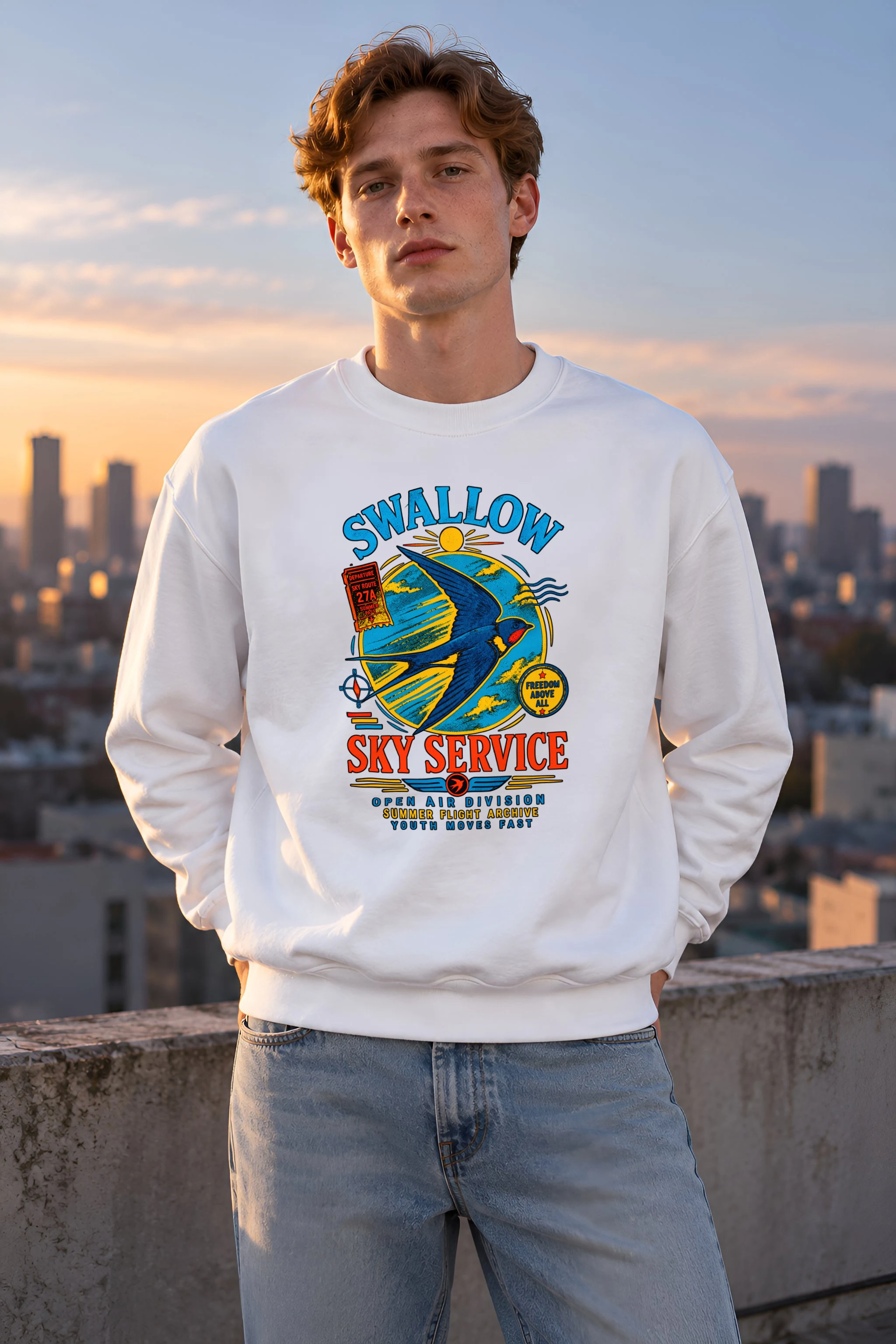 "Swallow Departure" 1 Crewneck Sweatshirt