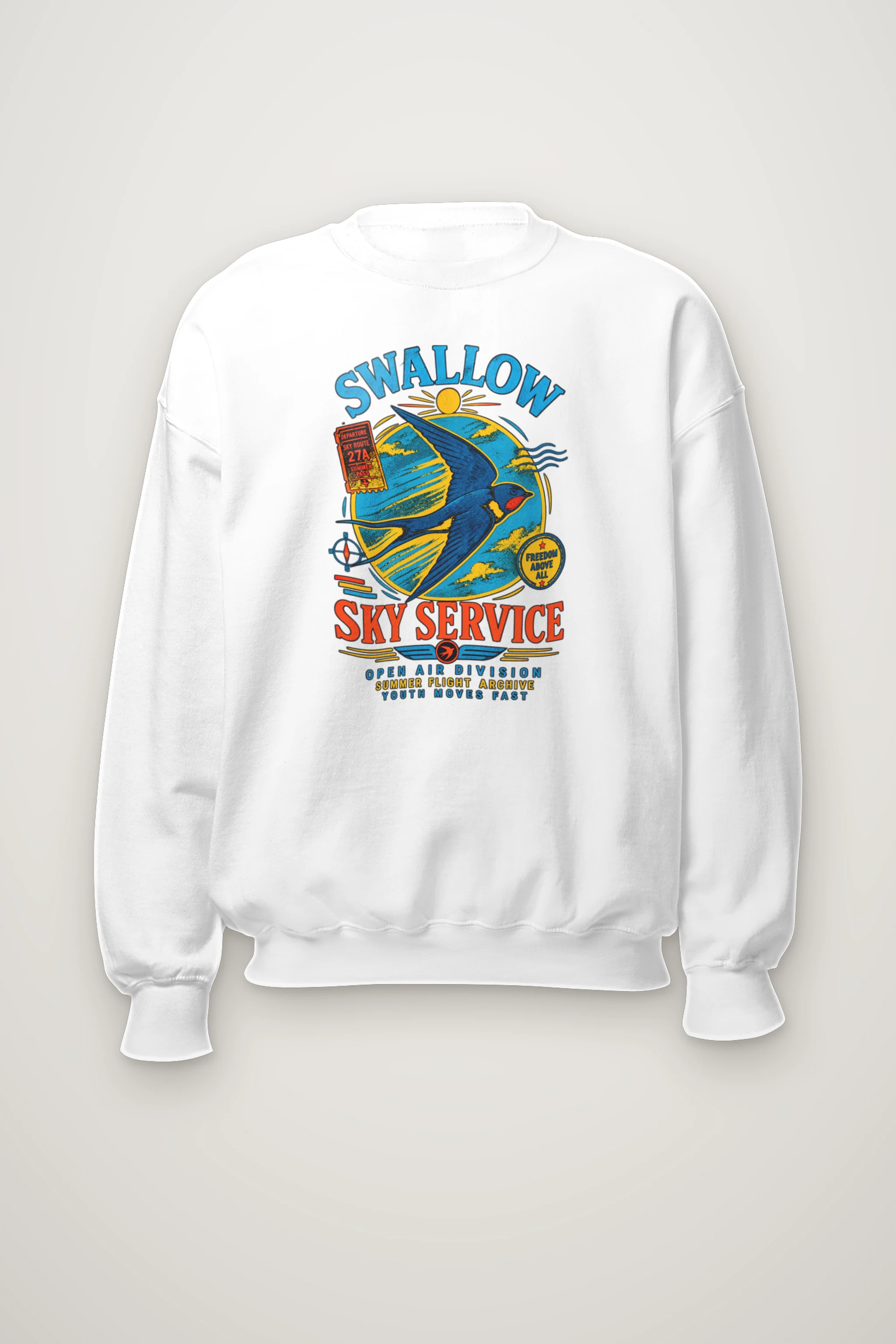 "Swallow Departure" Heavy Blend Unisex Crewneck Sweatshirt