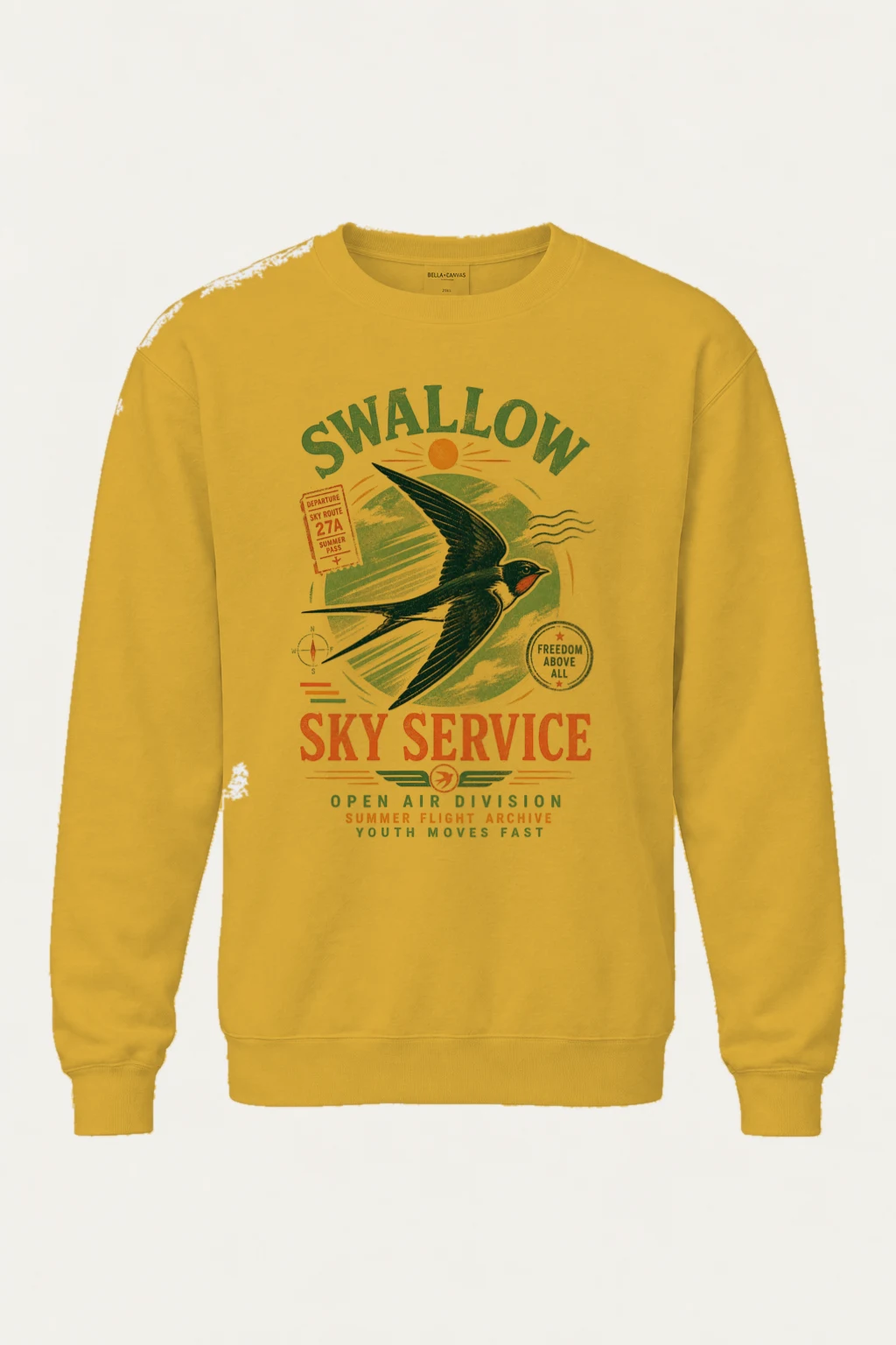 "Swallow Departure" Heavy Blend Unisex Crewneck Sweatshirt | Gildan 18000