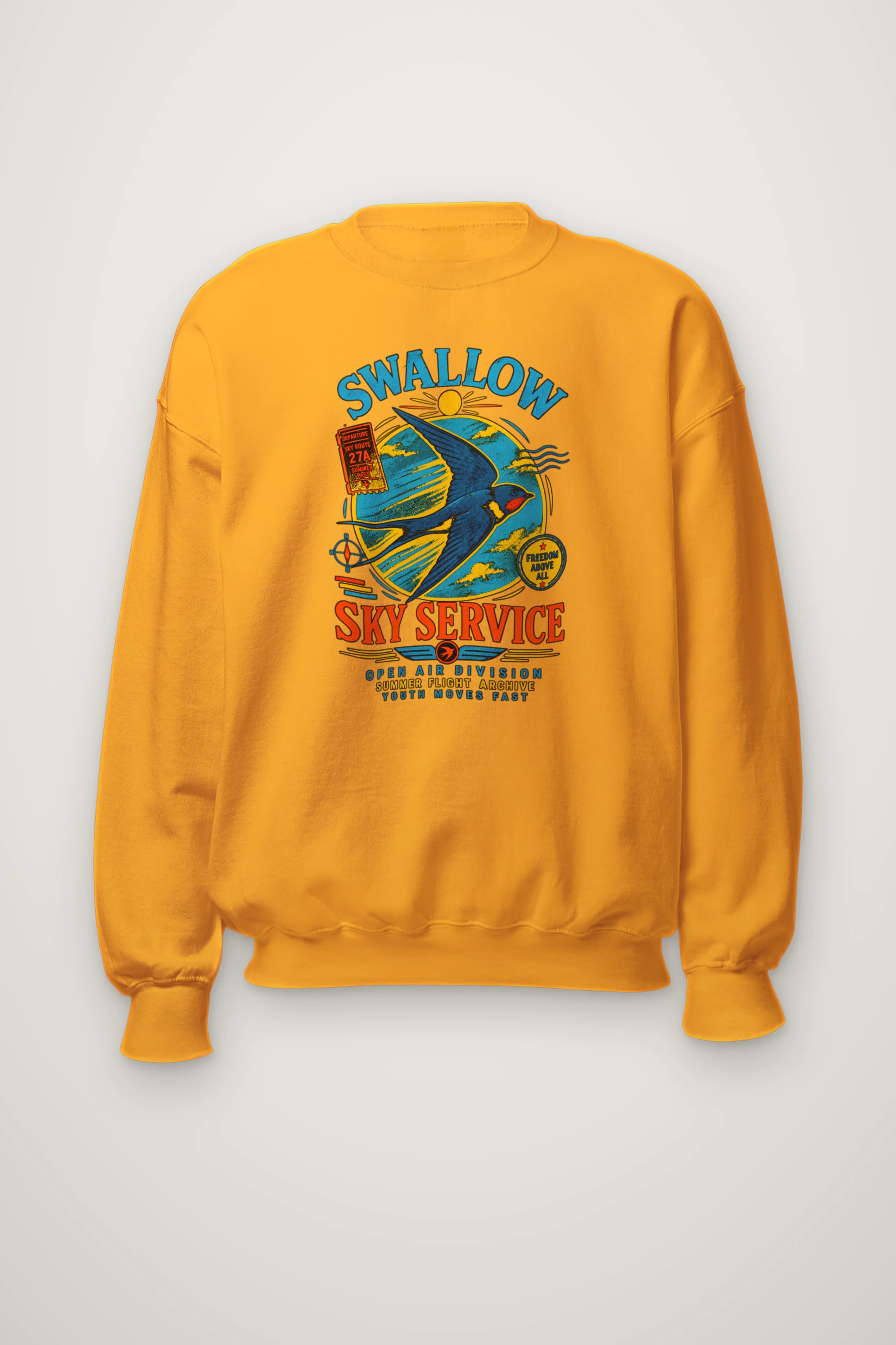 "Swallow Departure" Heavy Blend Unisex Crewneck Sweatshirt