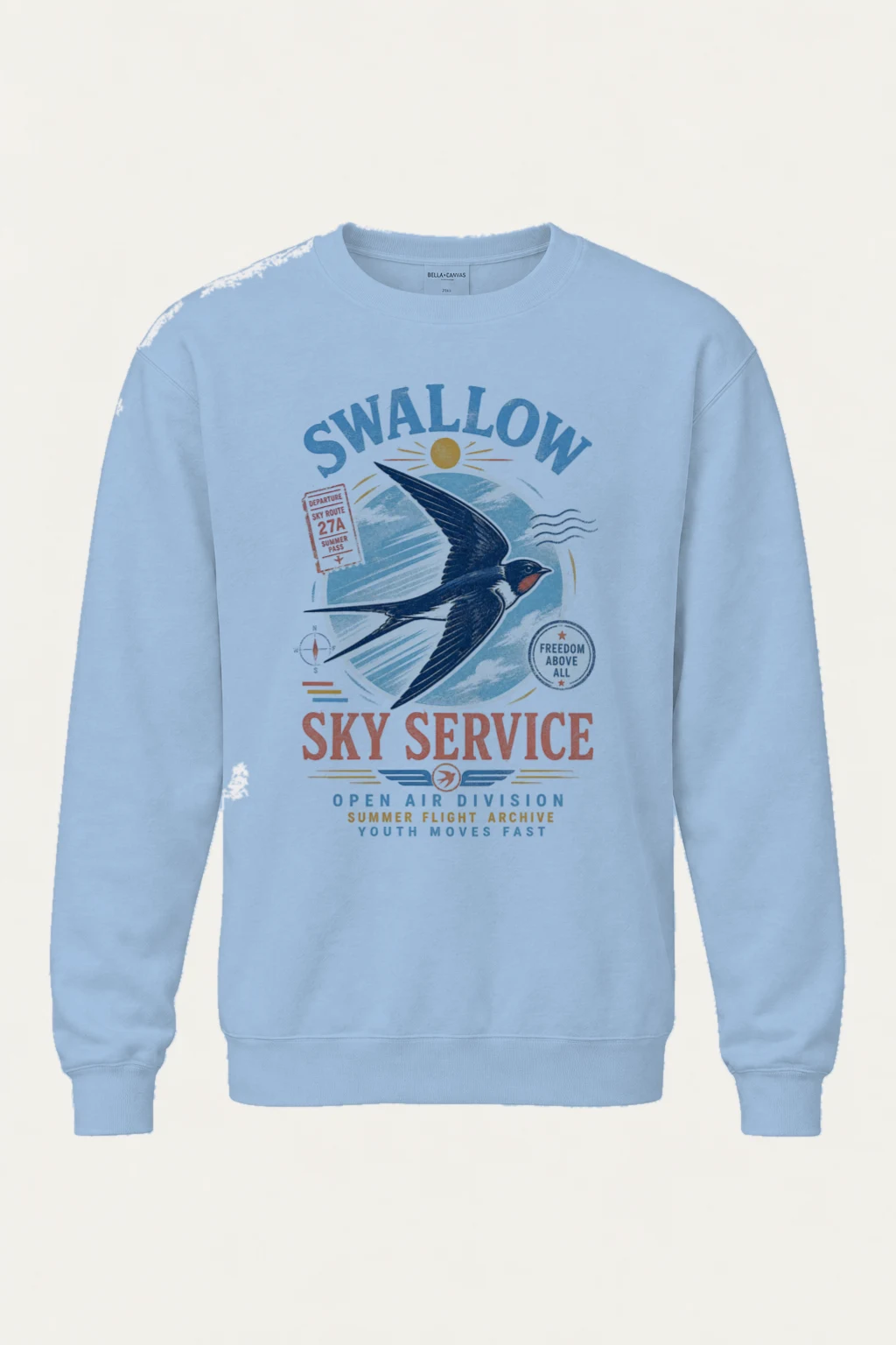 "Swallow Departure" Heavy Blend Unisex Crewneck Sweatshirt | Gildan 18000