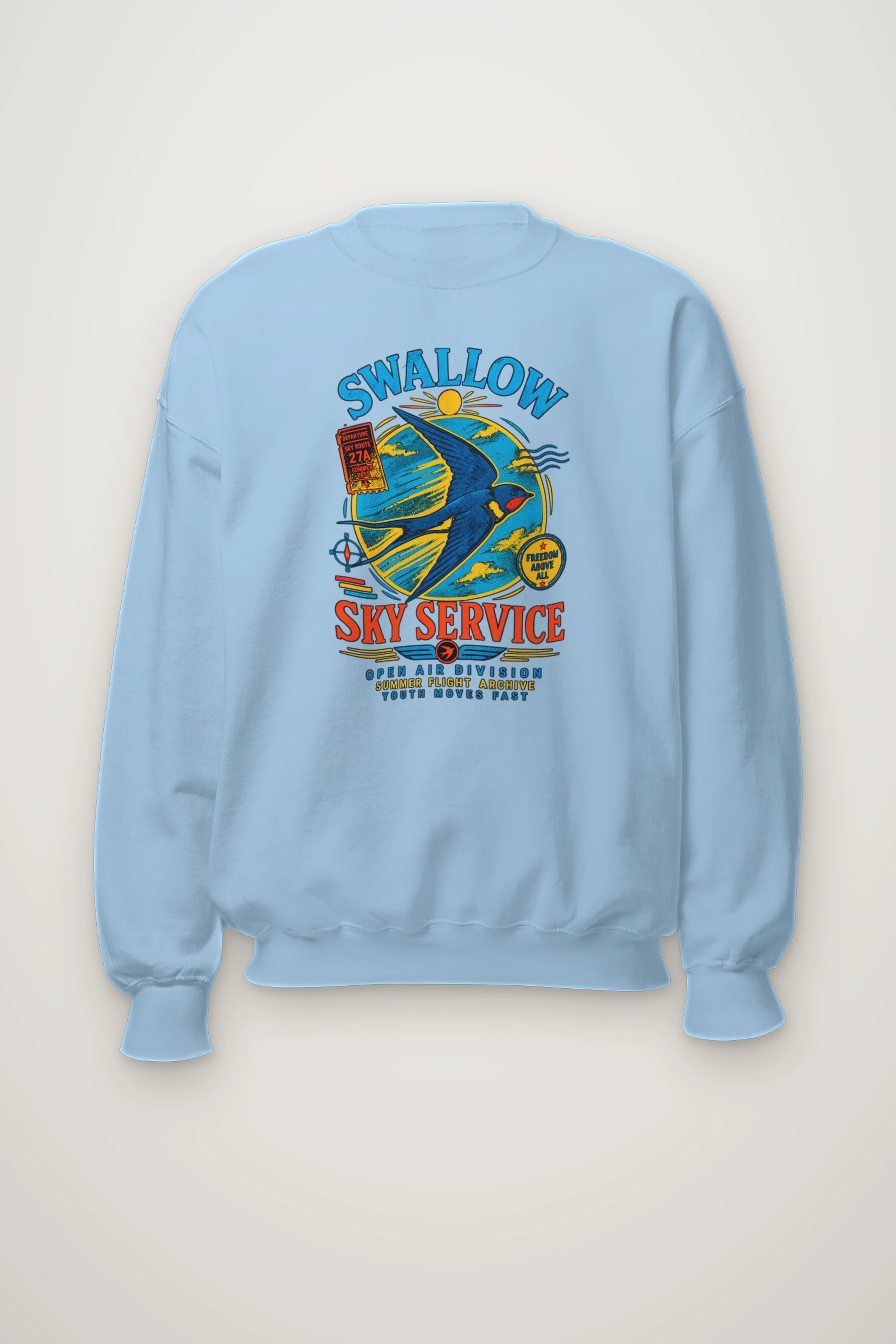 "Swallow Departure" Heavy Blend Unisex Crewneck Sweatshirt