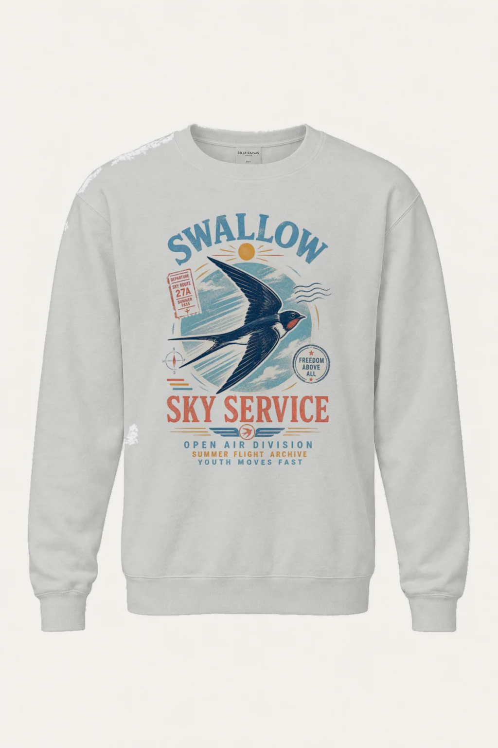 "Swallow Departure" Heavy Blend Unisex Crewneck Sweatshirt | Gildan 18000