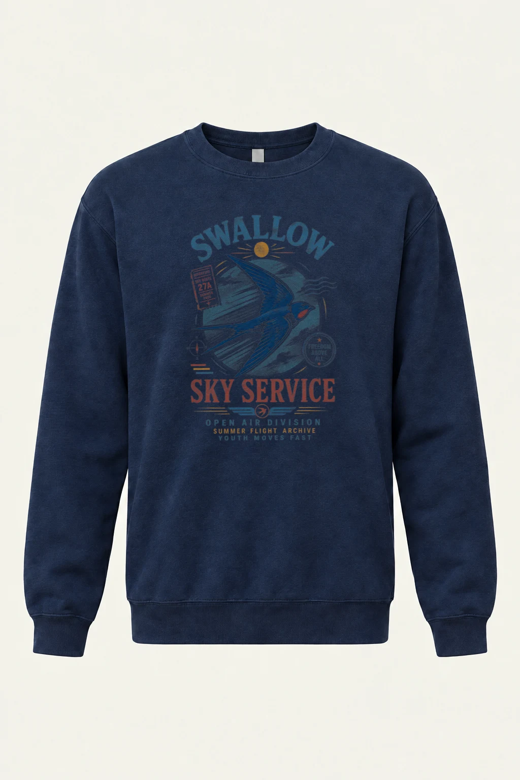 "Swallow Departure" Heavy Blend Unisex Crewneck Sweatshirt | Gildan 18000