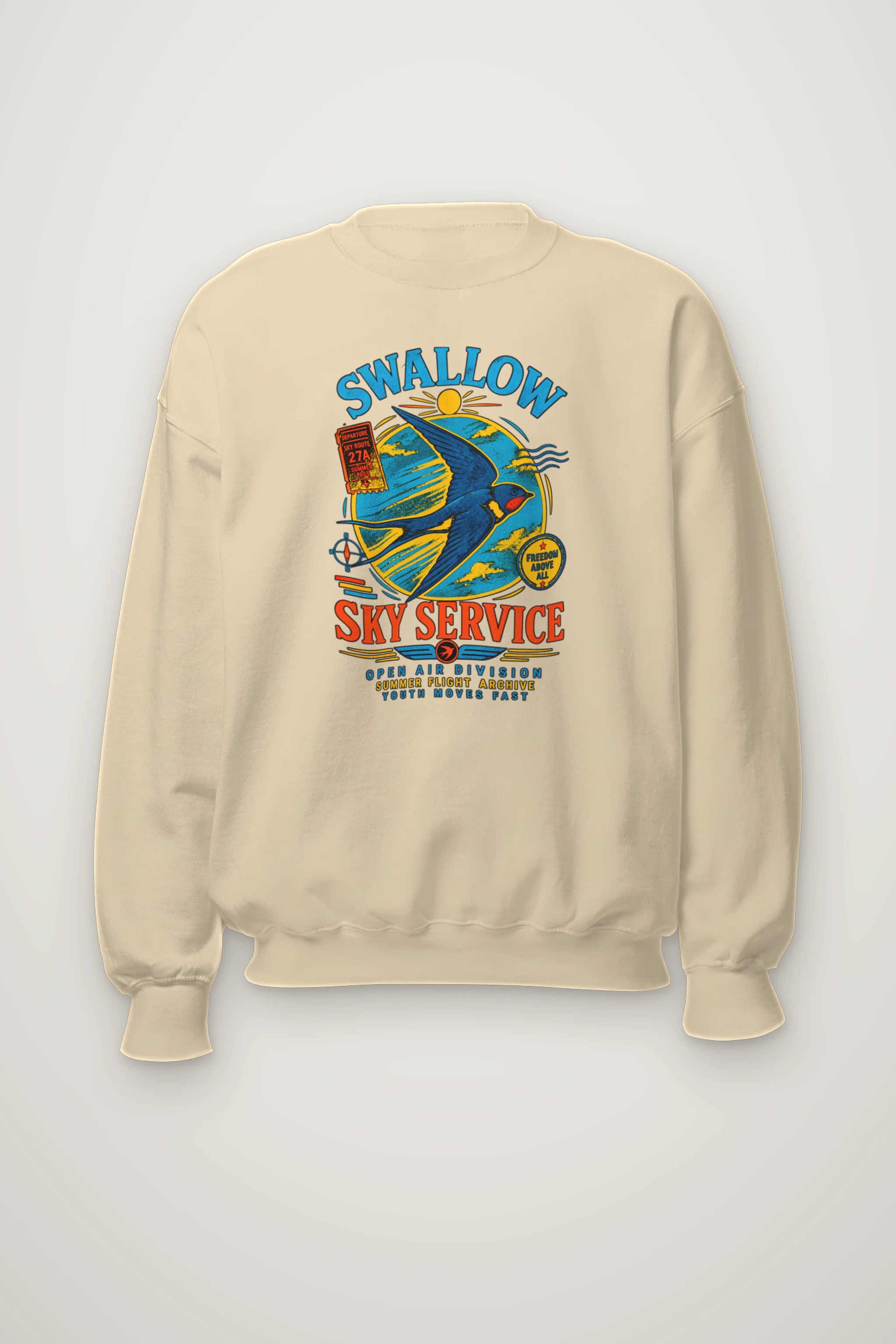 "Swallow Departure" Heavy Blend Unisex Crewneck Sweatshirt