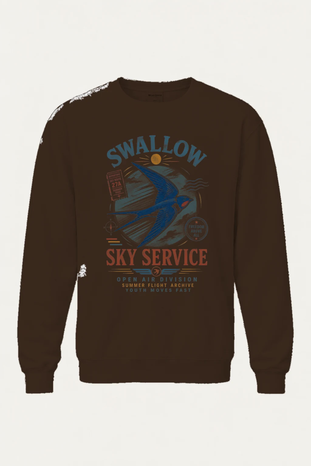 "Swallow Departure" Heavy Blend Unisex Crewneck Sweatshirt | Gildan 18000