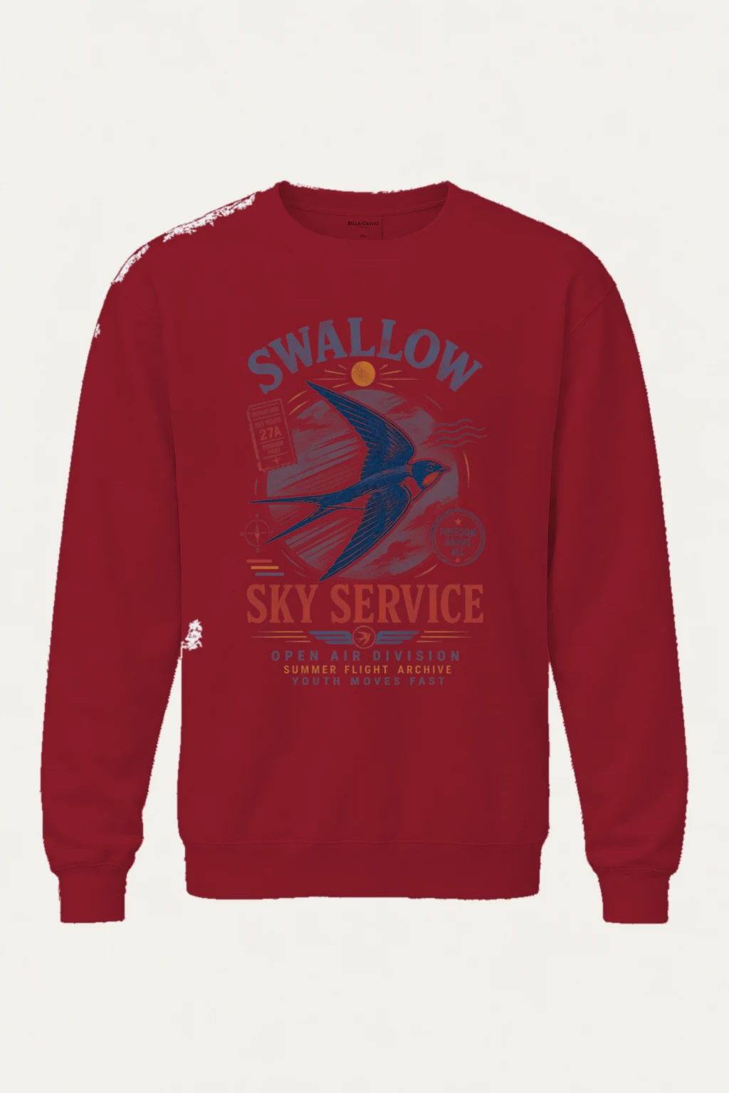 "Swallow Departure" Heavy Blend Unisex Crewneck Sweatshirt | Gildan 18000