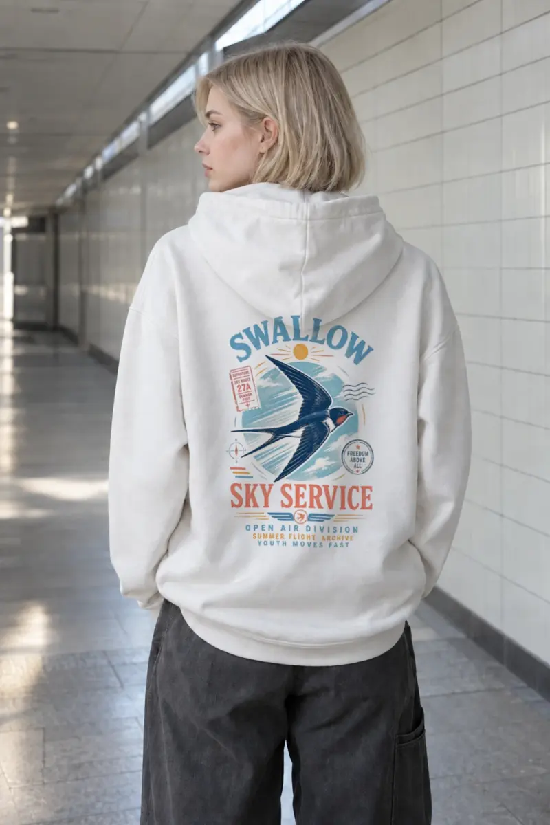“Swallow Departure” Heavy Blend Unisex Pullover Hoodie | Gildan 18500