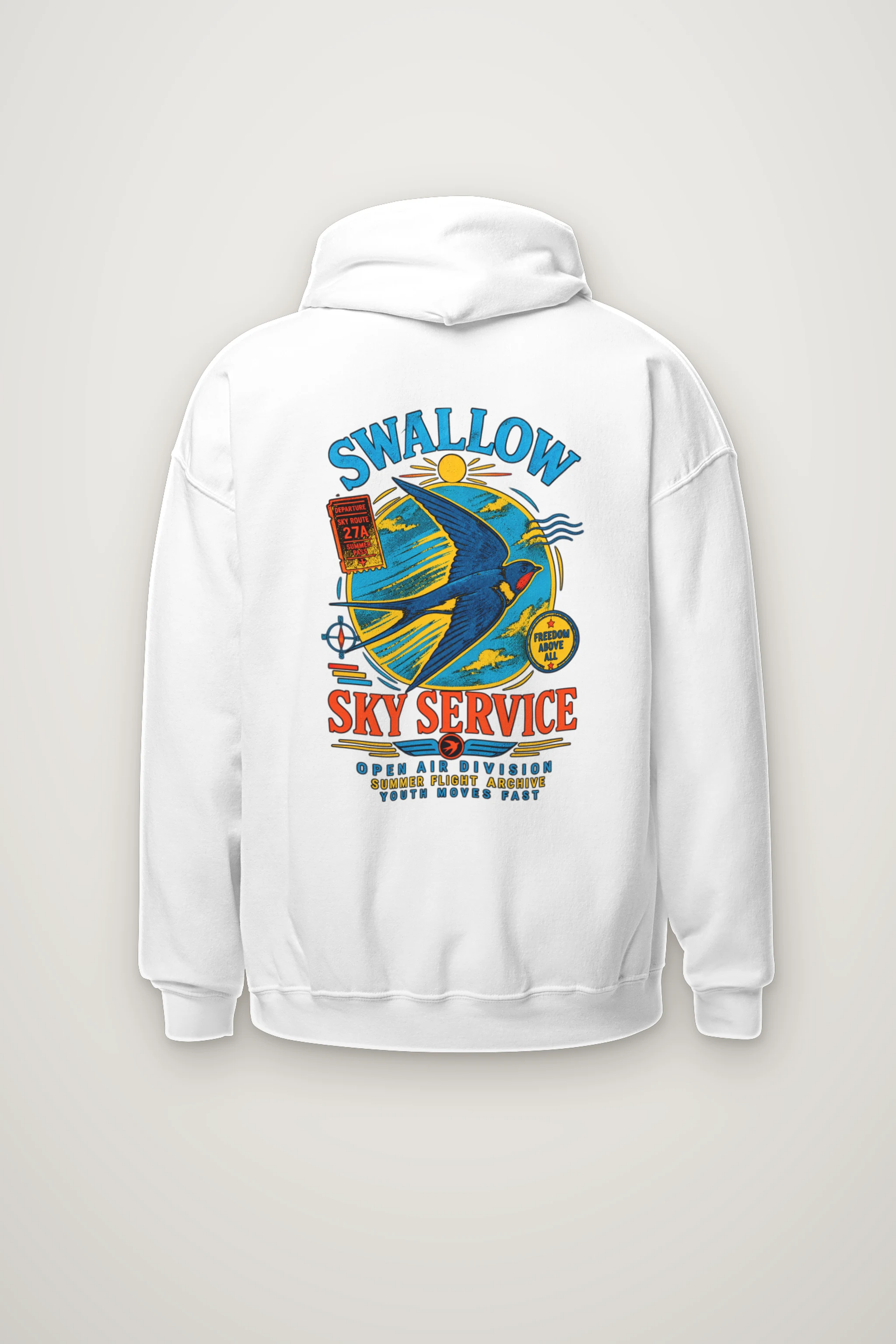 "Swallow Departure" Heavy Blend Unisex Pullover Hoodie
