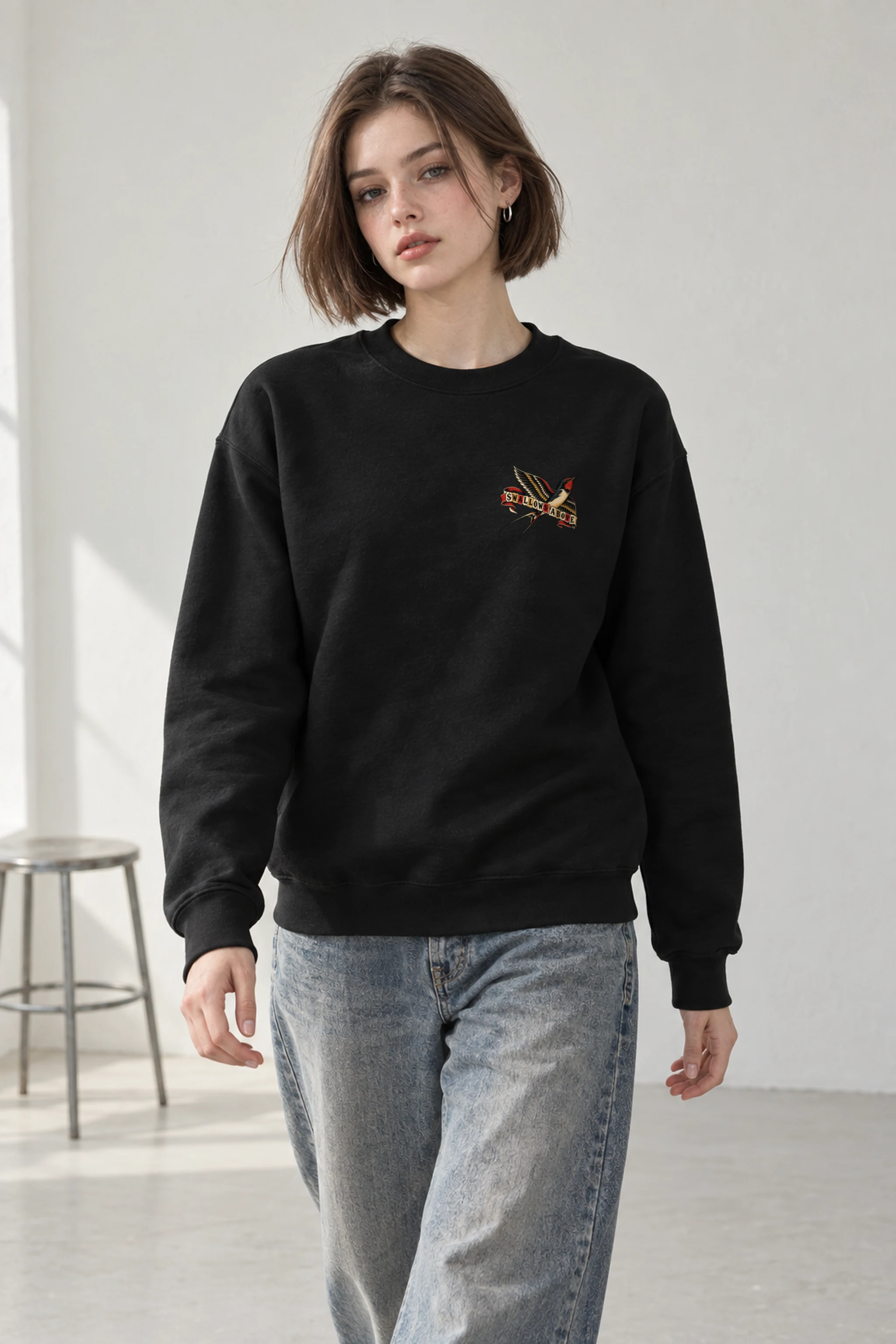 "Swallows Above the Loading Dock" Heavy Blend Unisex Crewneck Sweatshirt