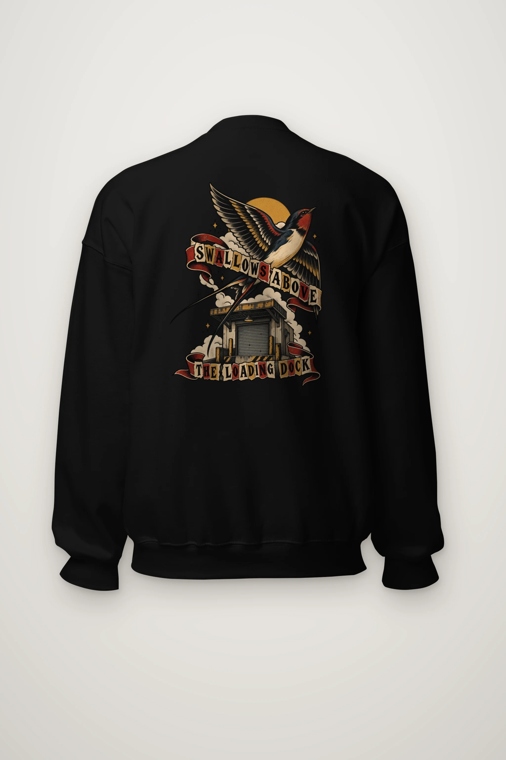 "Swallows Above the Loading Dock" Heavy Blend Unisex Crewneck Sweatshirt