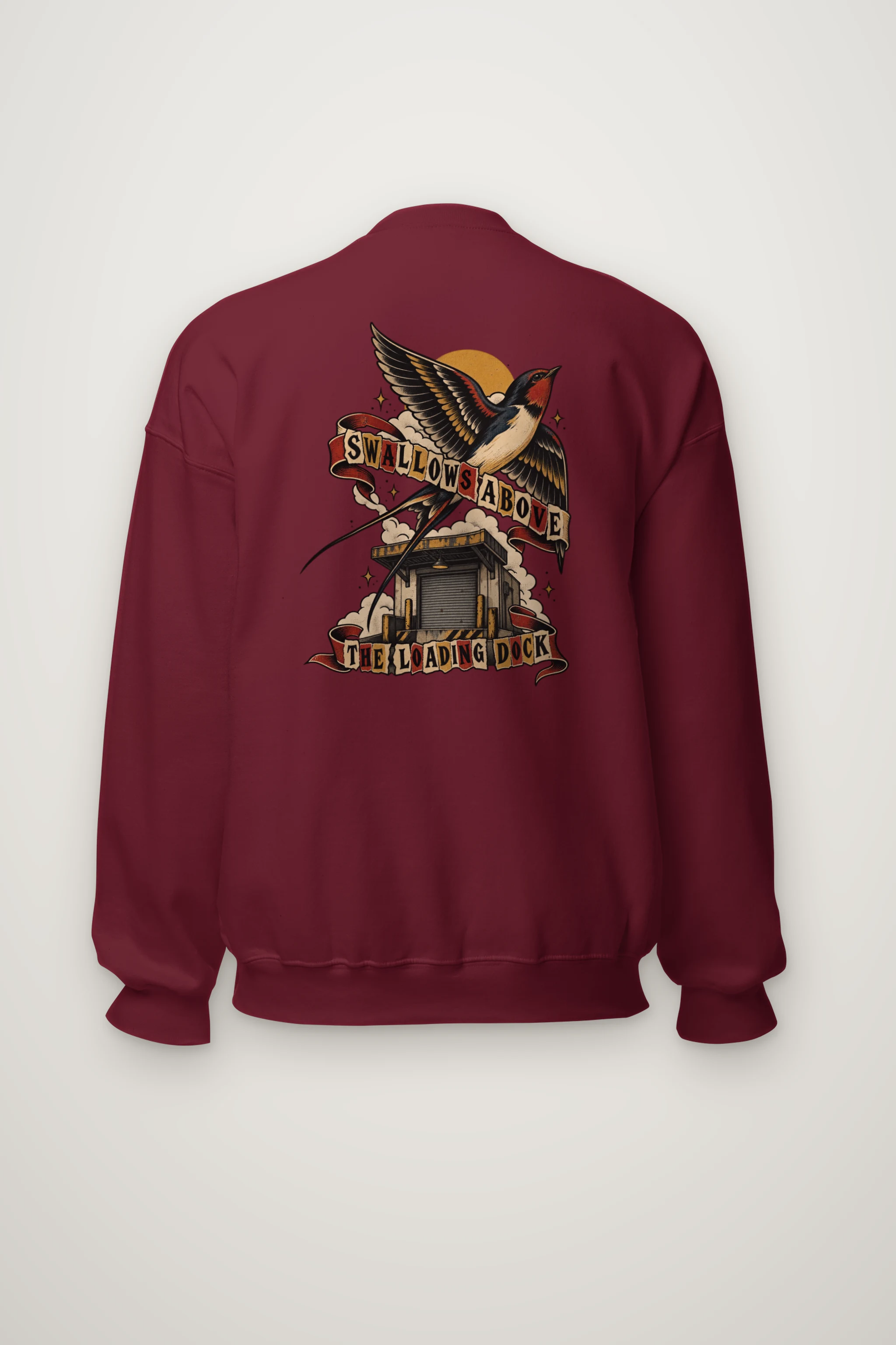 "Swallows Above the Loading Dock" Heavy Blend Unisex Crewneck Sweatshirt