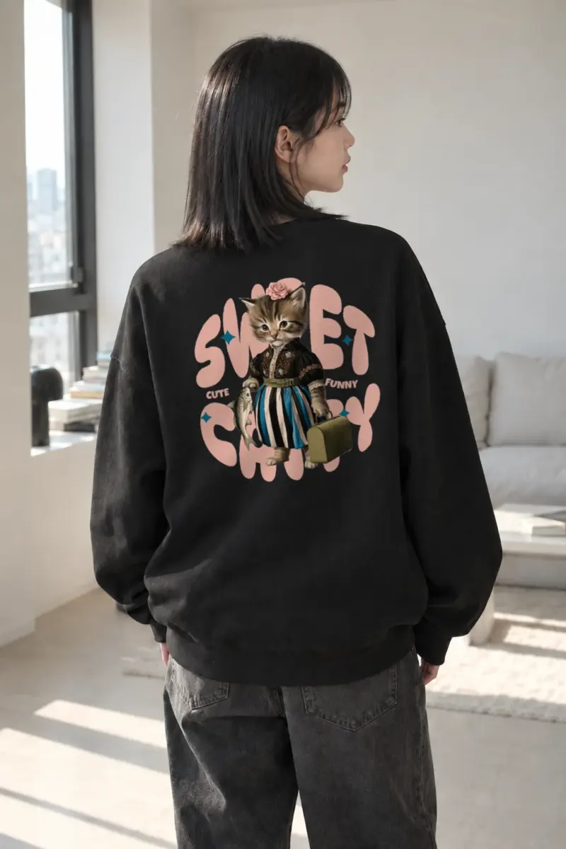 "Sweet Cat" Heavy Blend Unisex Crewneck Sweatshirt | Gildan 18000