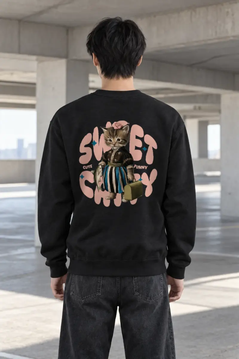 "Sweet Cat" Heavy Blend Unisex Crewneck Sweatshirt | Gildan 18000