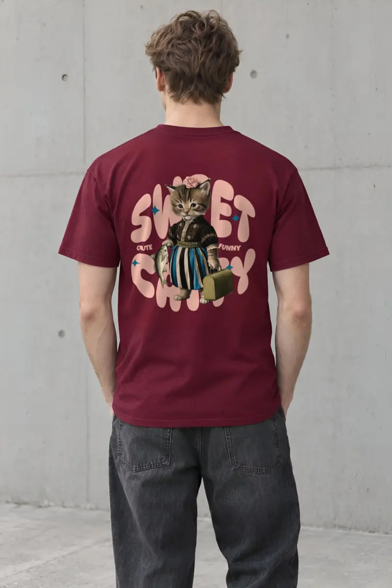 "Sweet Cat" Heavyweight Unisex Crewneck T-shirt