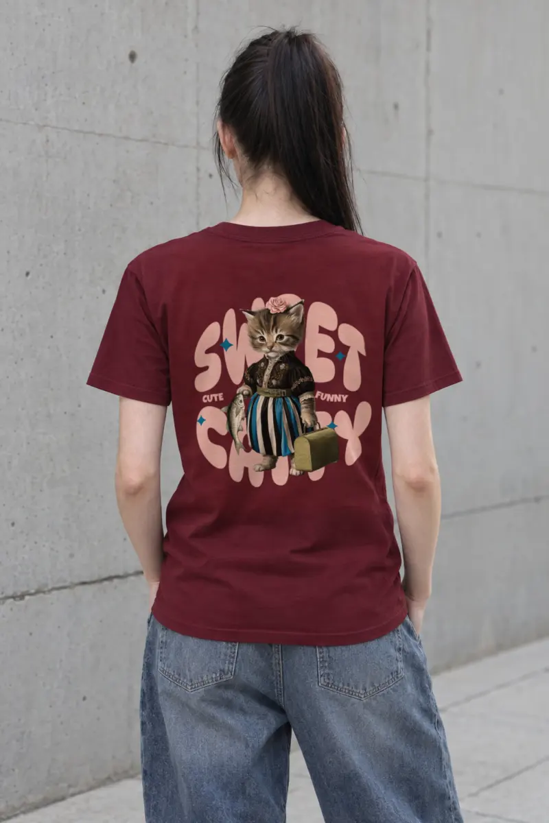 "Sweet Cat" Heavyweight Unisex Crewneck T-shirt