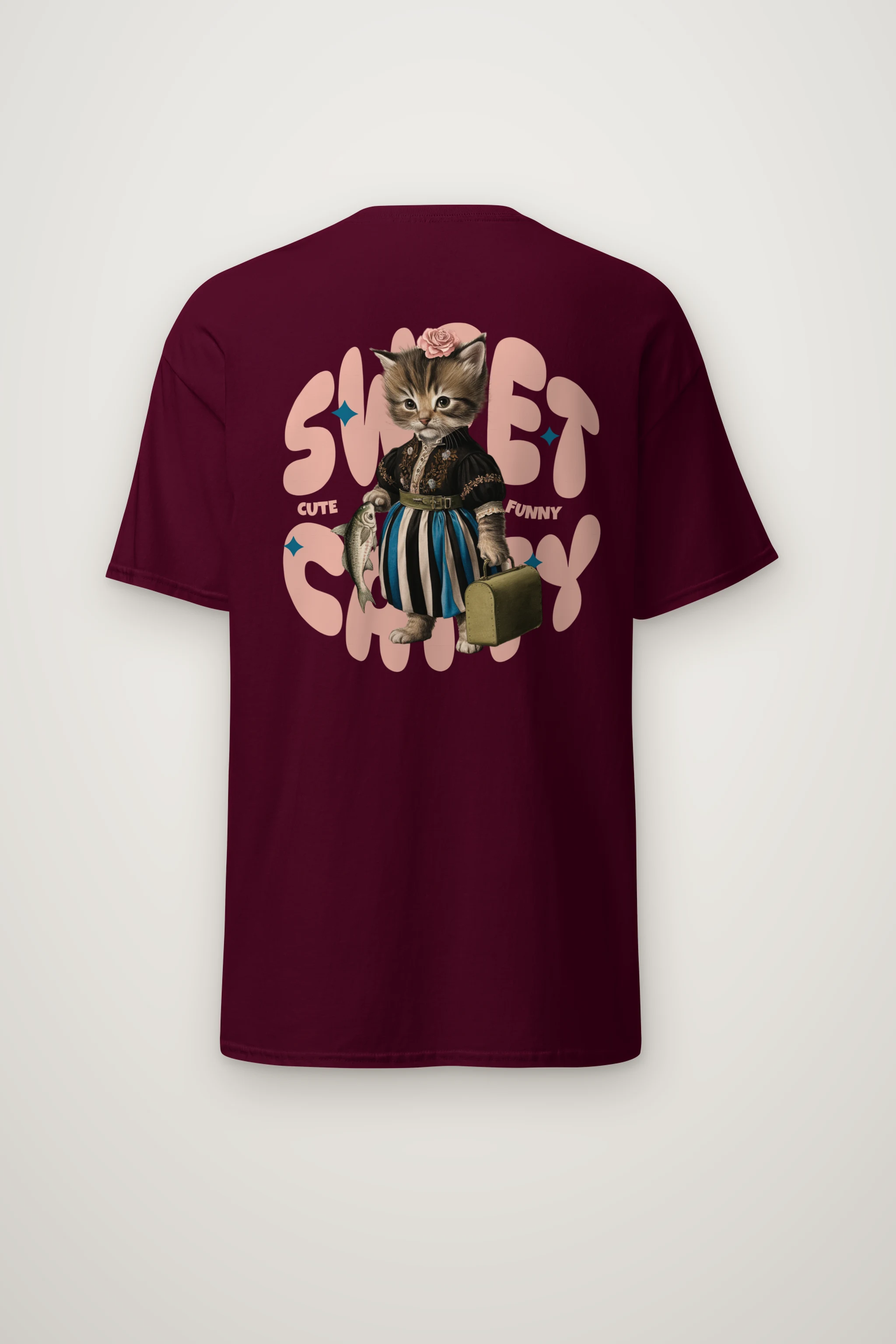 "Sweet Cat" Heavyweight Unisex Crewneck T-shirt