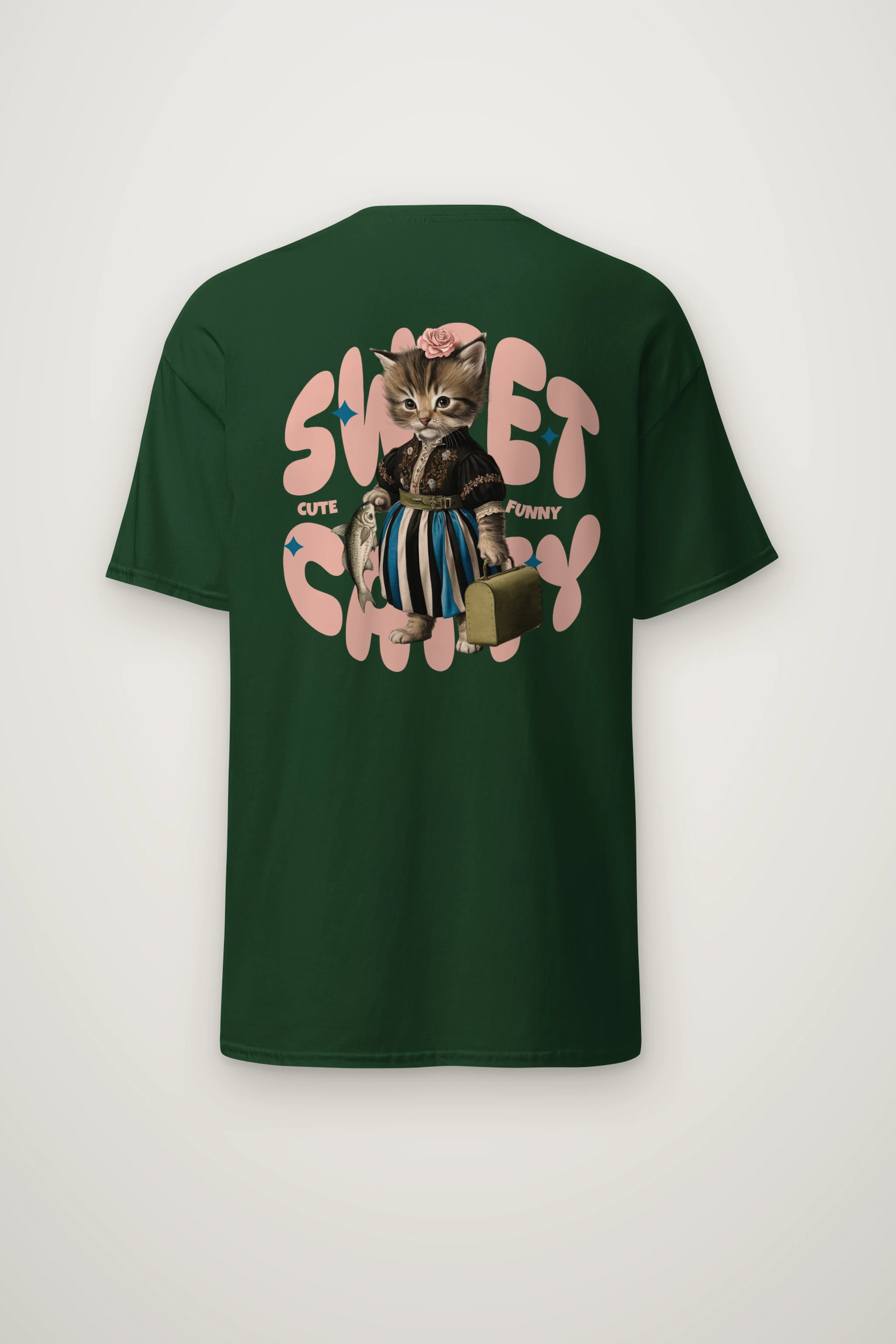 "Sweet Cat" Heavyweight Unisex Crewneck T-shirt