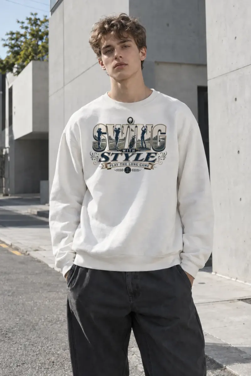 "Swing With Style" Heavy Blend Unisex Crewneck Sweatshirt | Gildan 18000