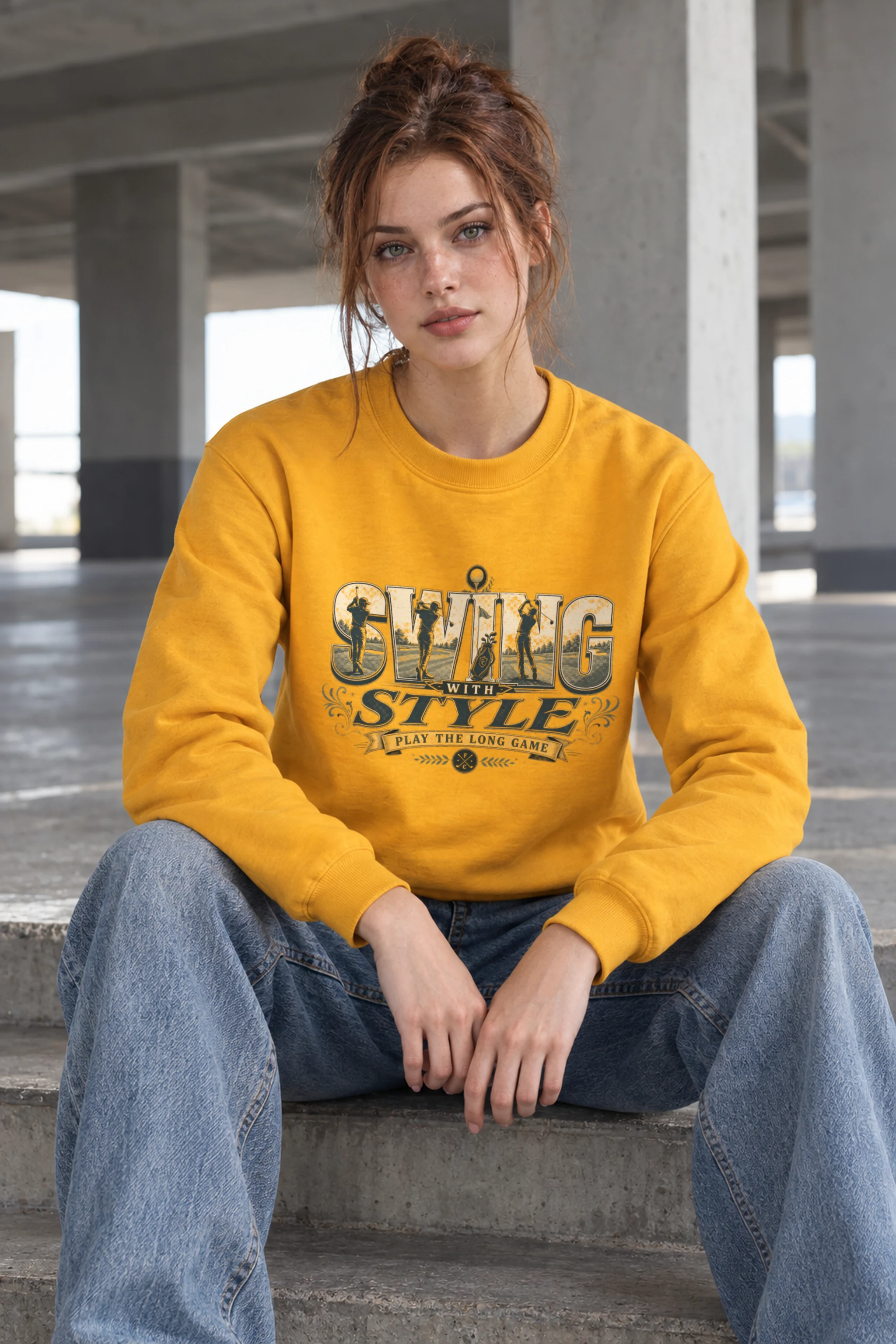 "Swing With Style" Heavy Blend Unisex Crewneck Sweatshirt