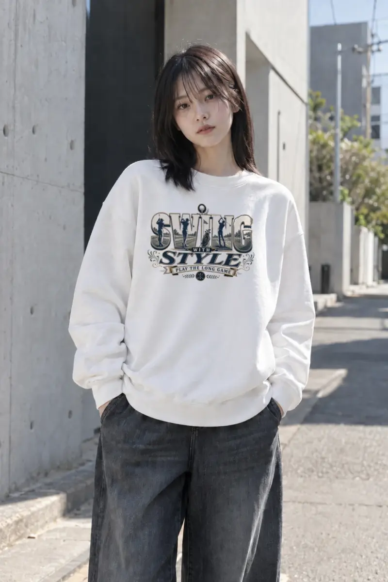 "Swing With Style" Heavy Blend Unisex Crewneck Sweatshirt | Gildan 18000
