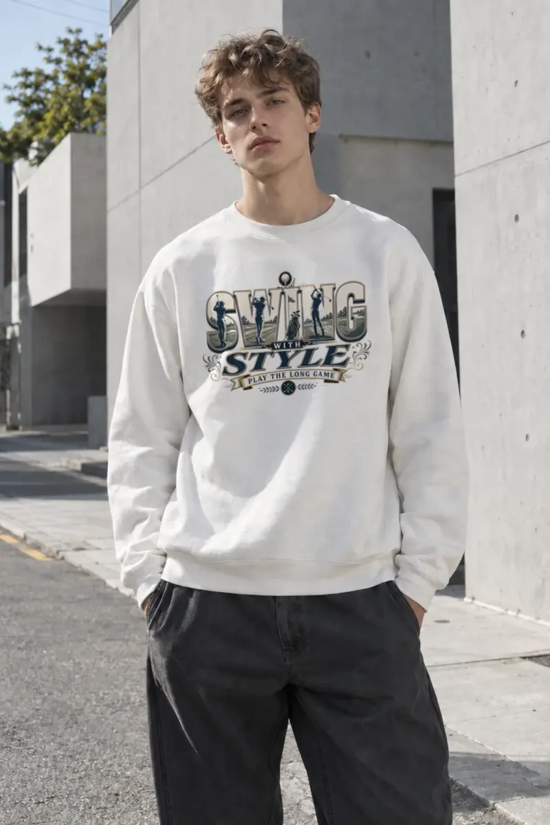 "Swing With Style" Heavy Blend Unisex Crewneck Sweatshirt | Gildan 18000