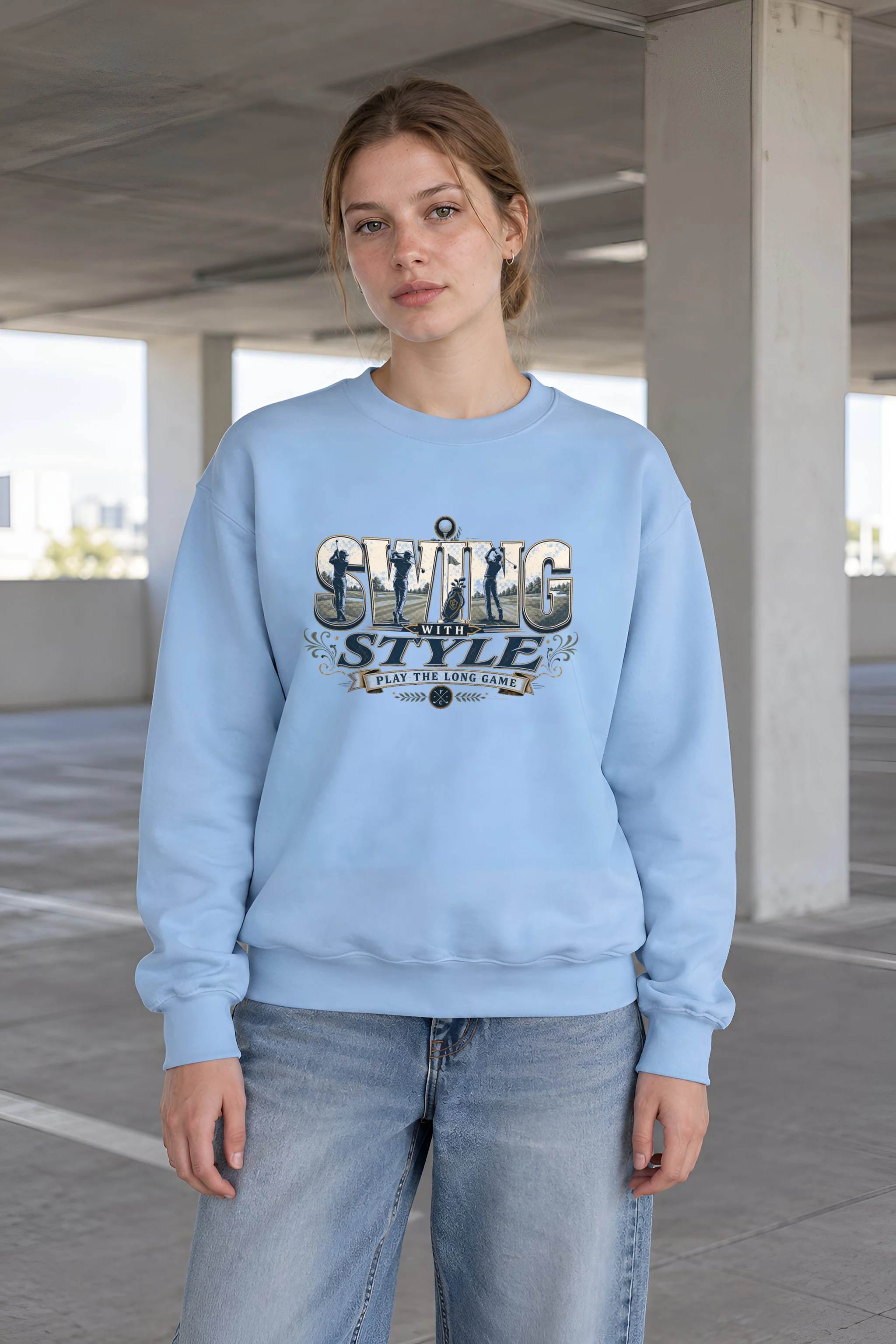 "Swing With Style" Heavy Blend Unisex Crewneck Sweatshirt