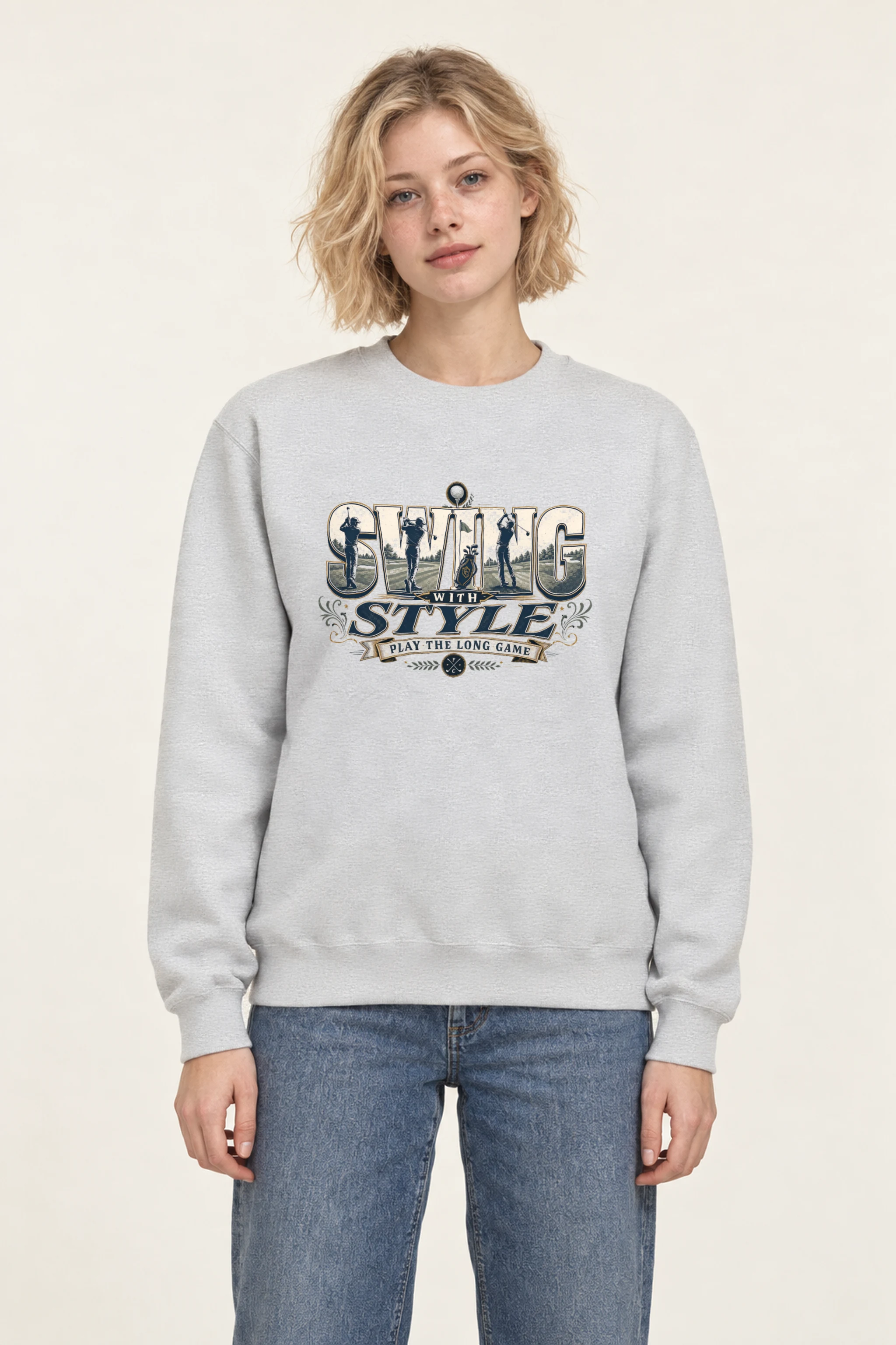 "Swing With Style" Heavy Blend Unisex Crewneck Sweatshirt