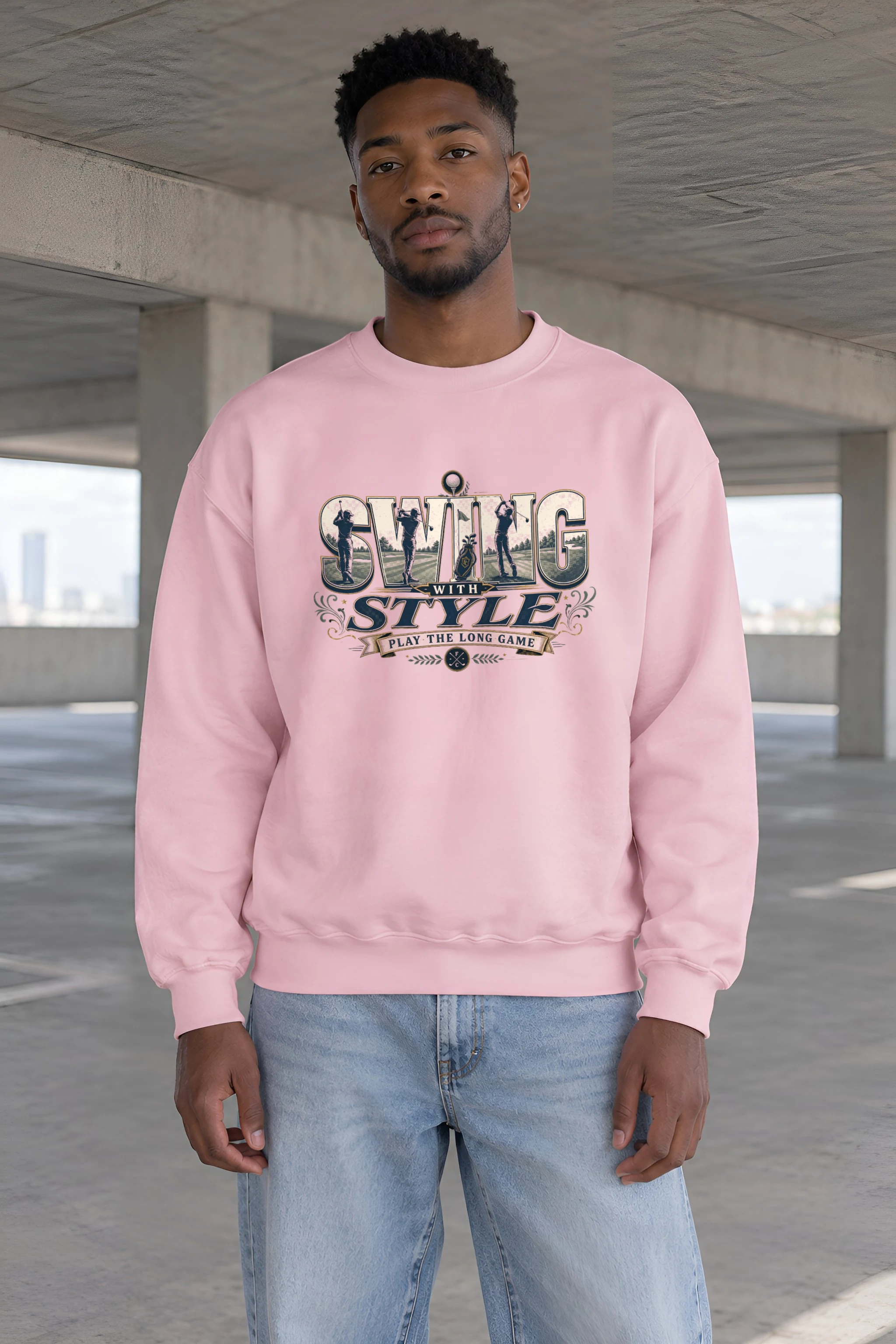 "Swing With Style" Heavy Blend Unisex Crewneck Sweatshirt