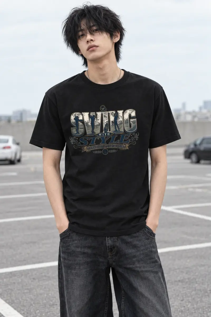 "Swing With Style" Heavyweight Unisex Crewneck T-shirt