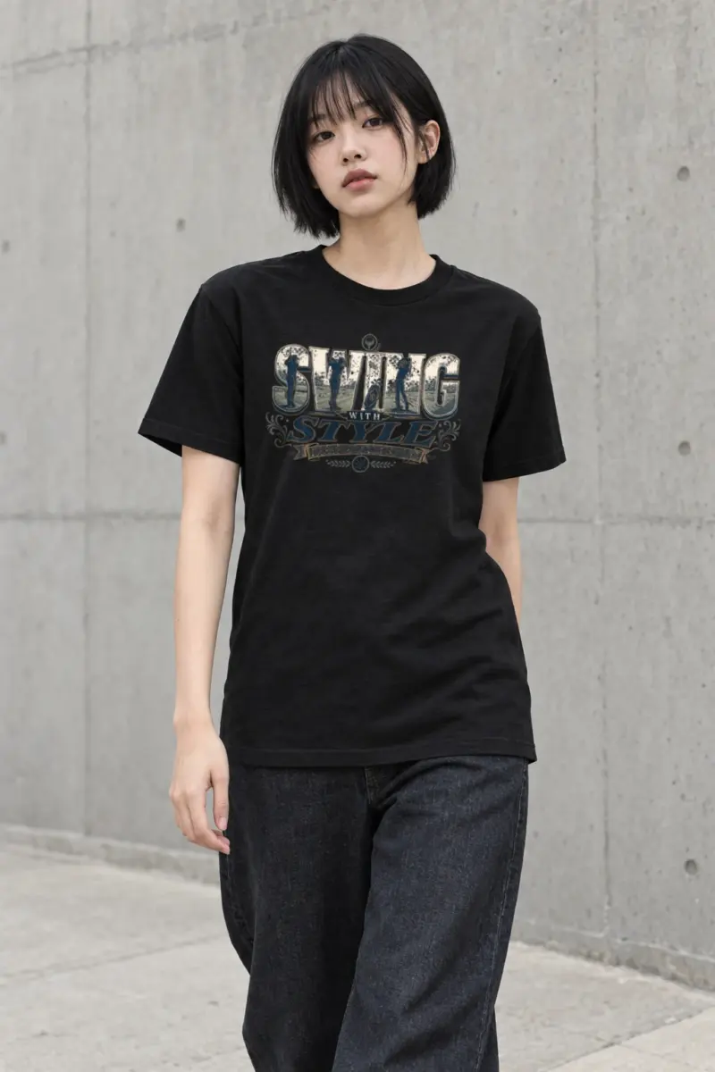 "Swing With Style" Heavyweight Unisex Crewneck T-shirt